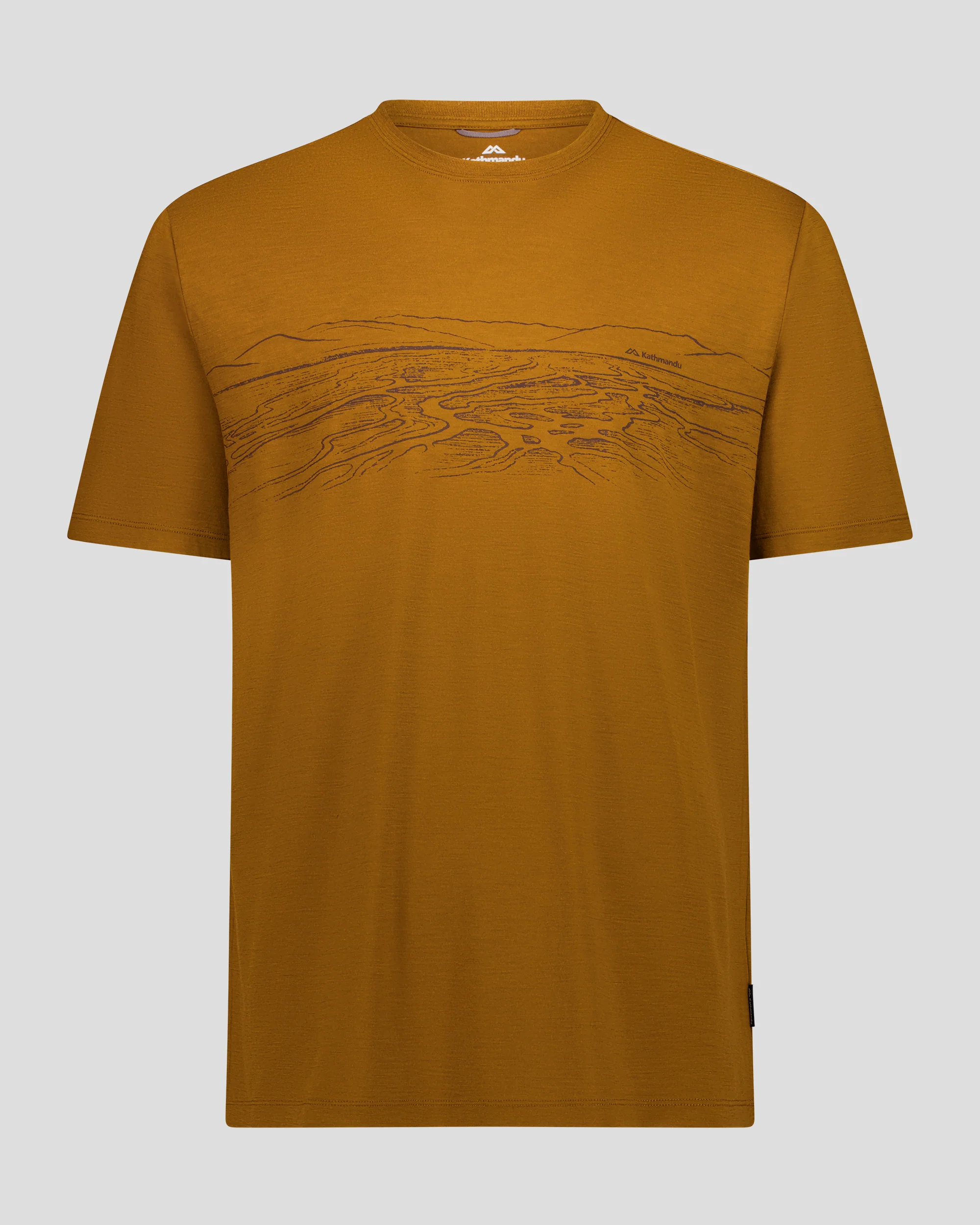 Men's 100% Merino Graphic T-Shirt - Bark - Image 5