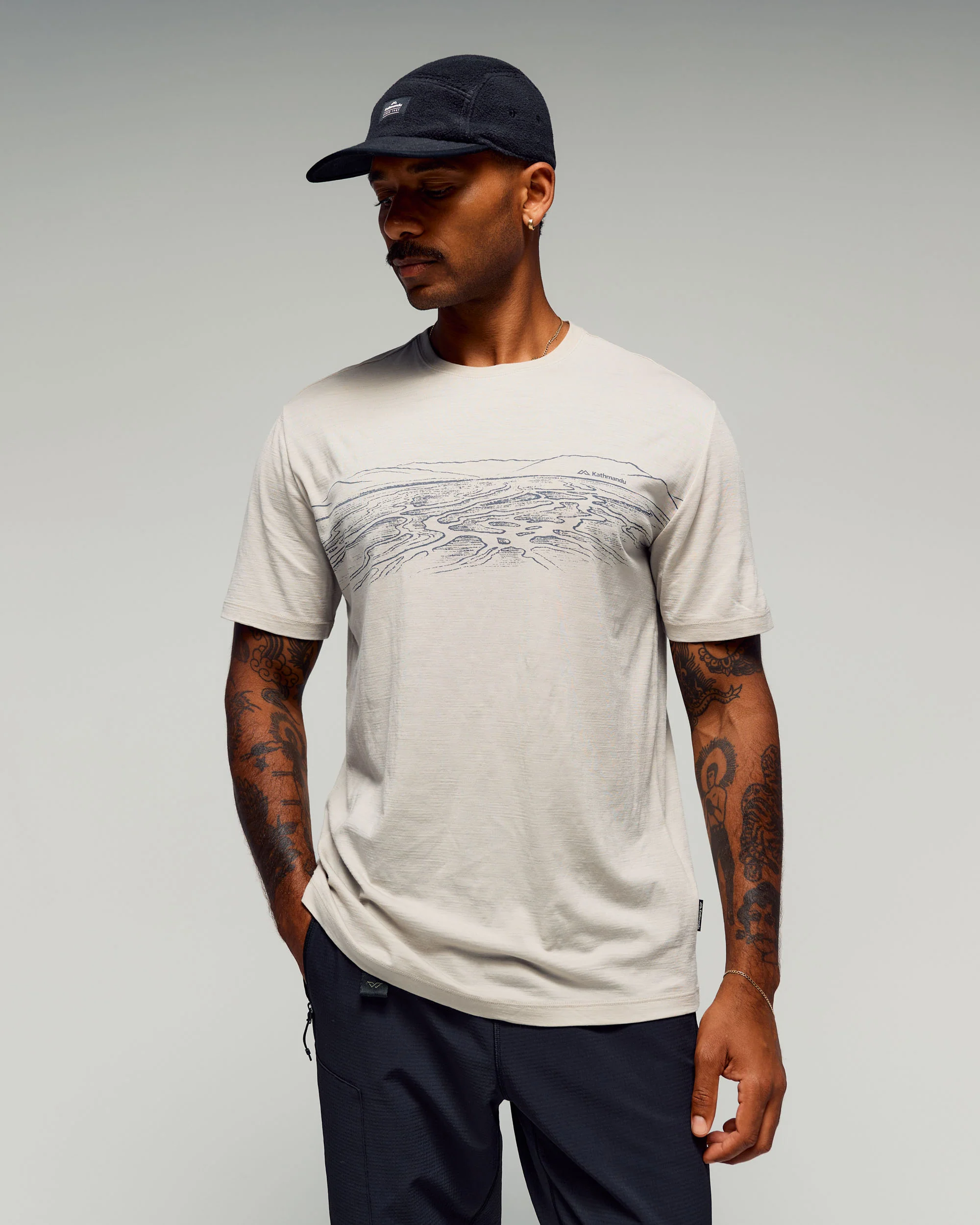 Men's 100% Merino Graphic T-Shirt - Light Hike