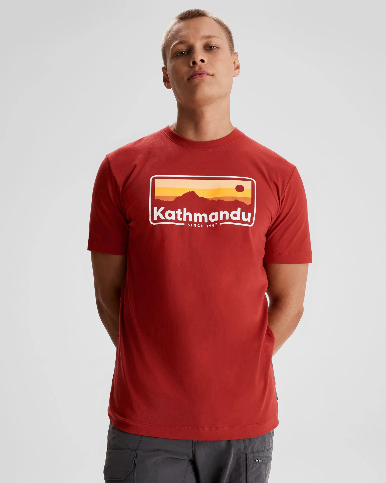Men's Kathmandu Logo 70's Organic Cotton T-shirt - Spicy Chilli Pepper