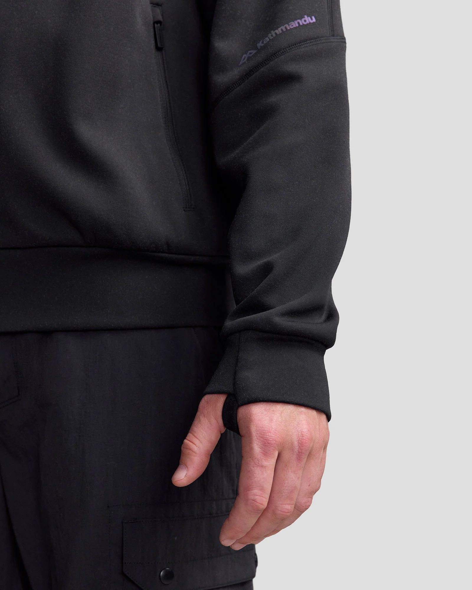 Men’s Anytime Knit Bomber Jacket - Black Stingray - Image 5