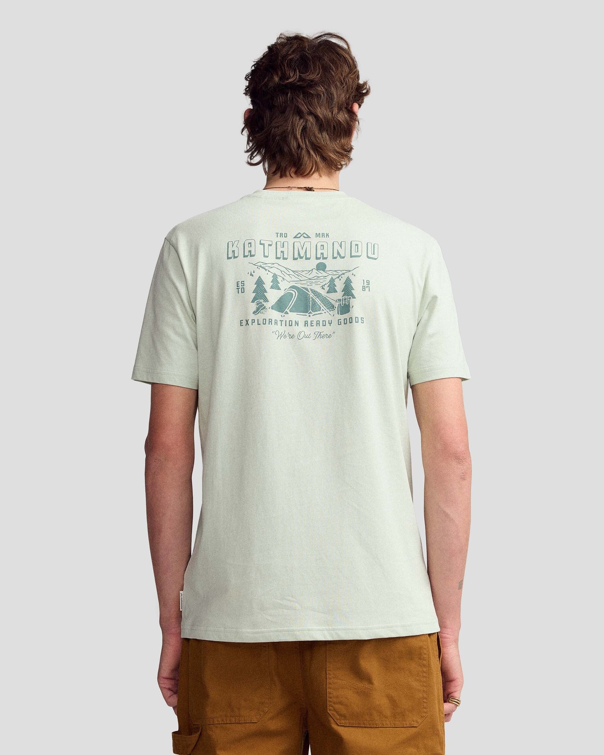 Men's Exploration Organic Cotton T-Shirt - Light Sage - Image 4
