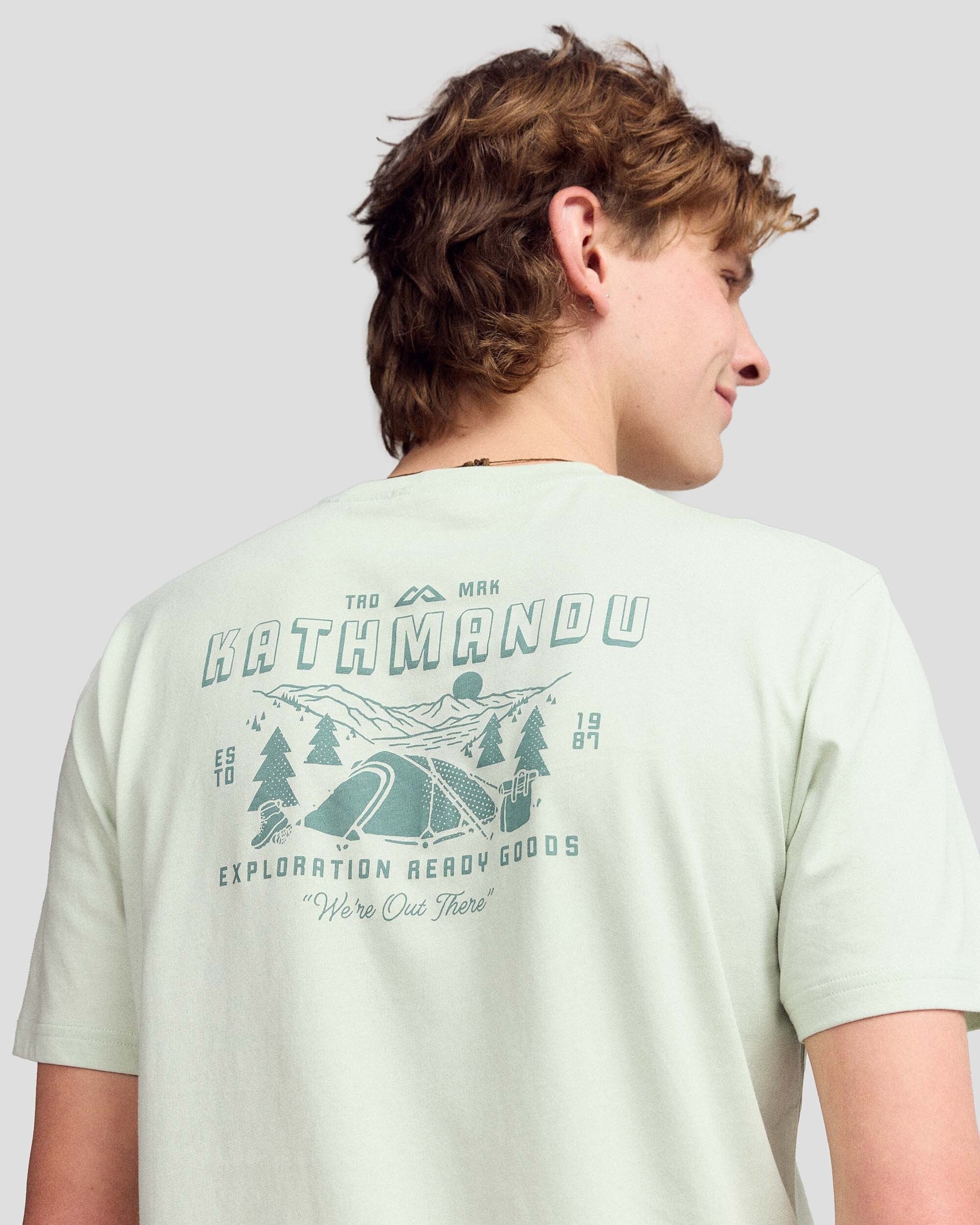 Men's Exploration Organic Cotton T-Shirt - Light Sage - Image 5