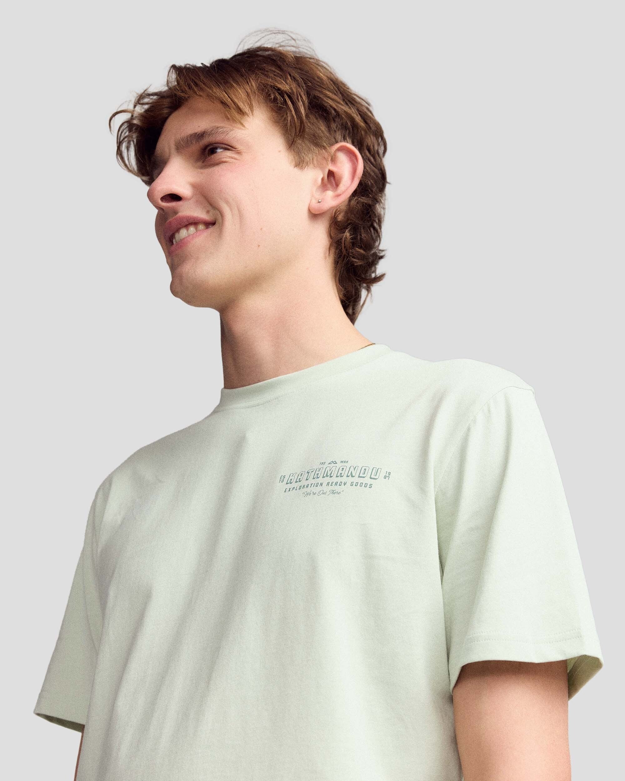 Men's Exploration Organic Cotton T-Shirt - Light Sage - Image 6