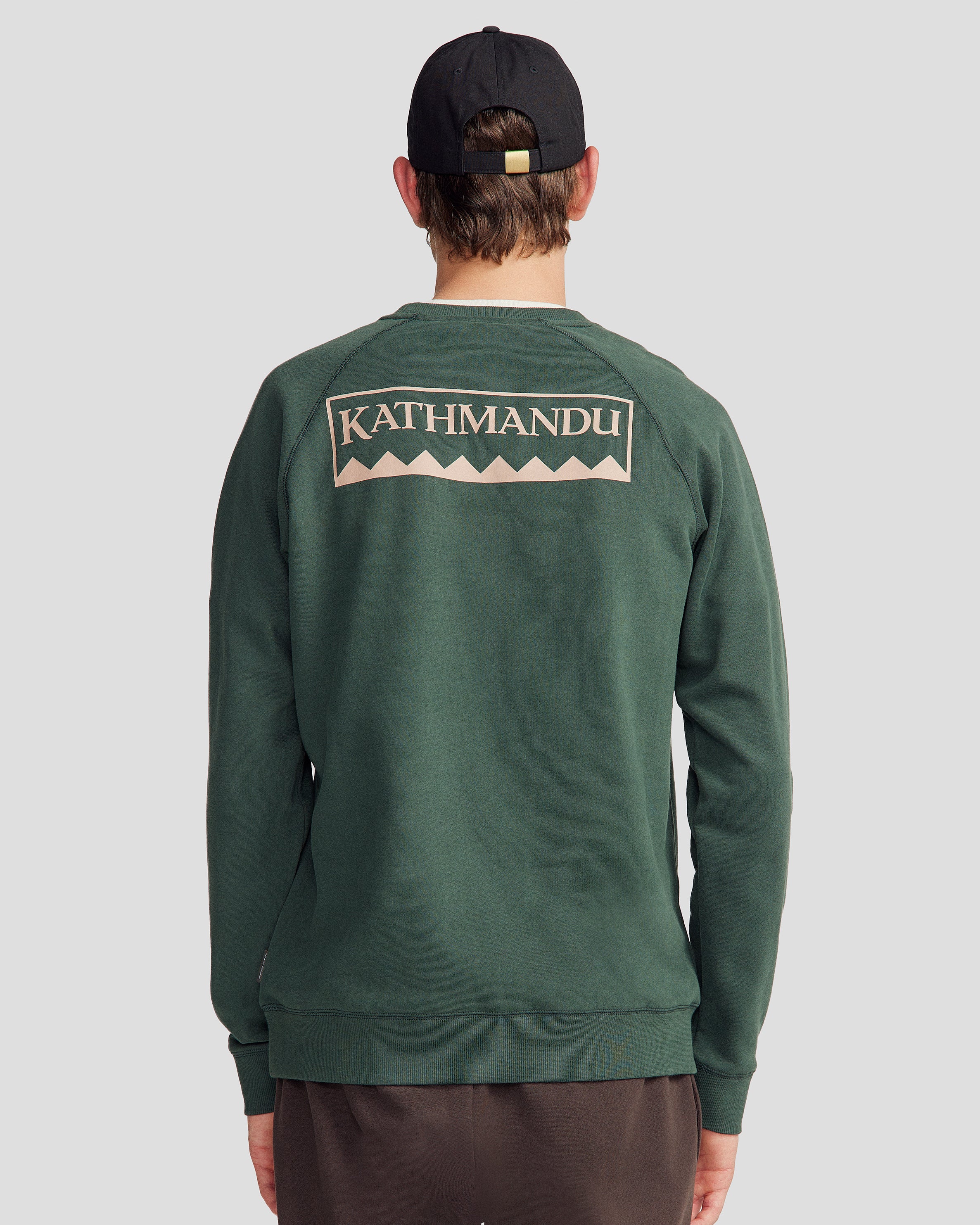 Men's Heritage Logo Brushed Crew - Deep Forest - Image 10