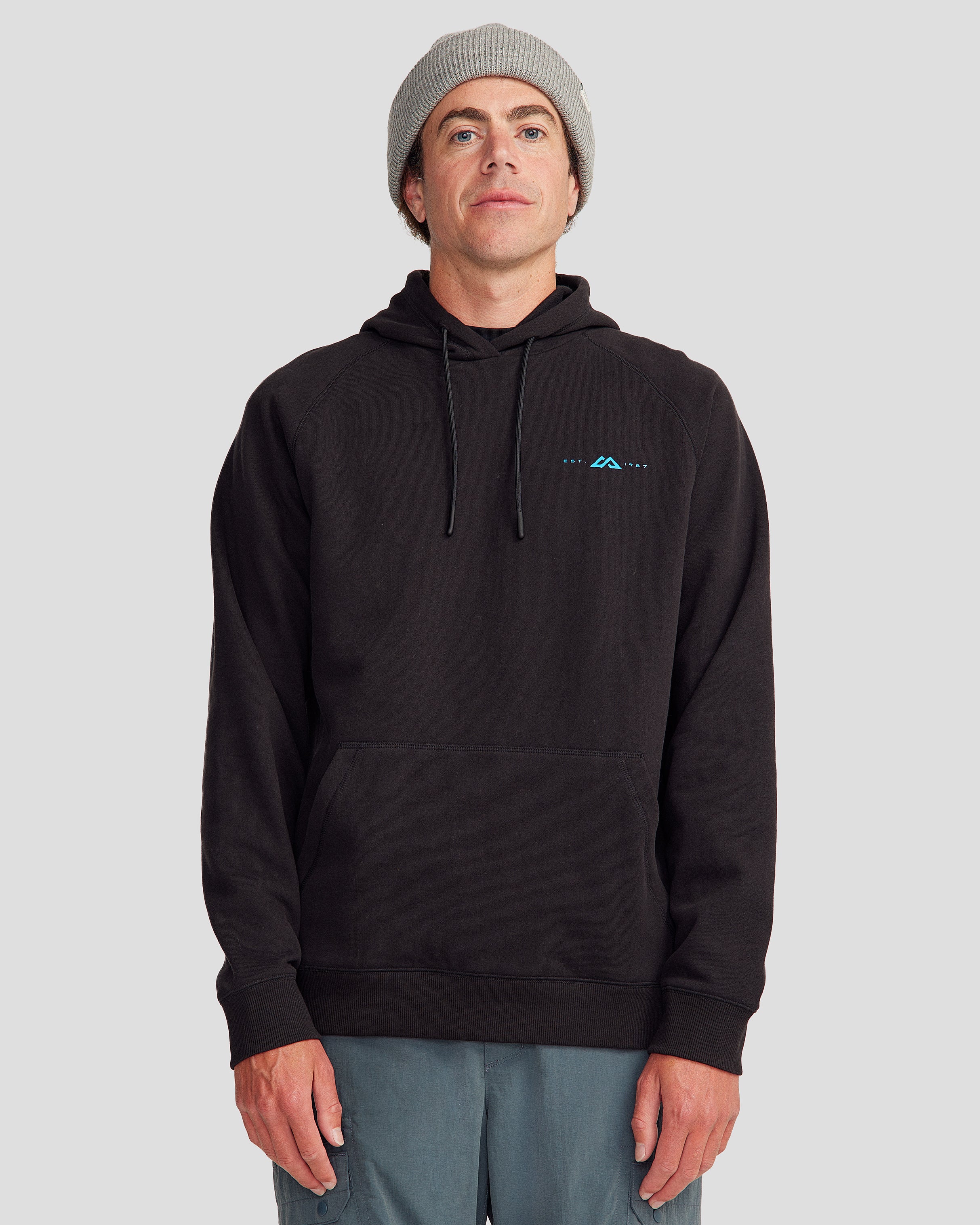 Men's Mountain Camo Brushed Hoodie - Black Stingray