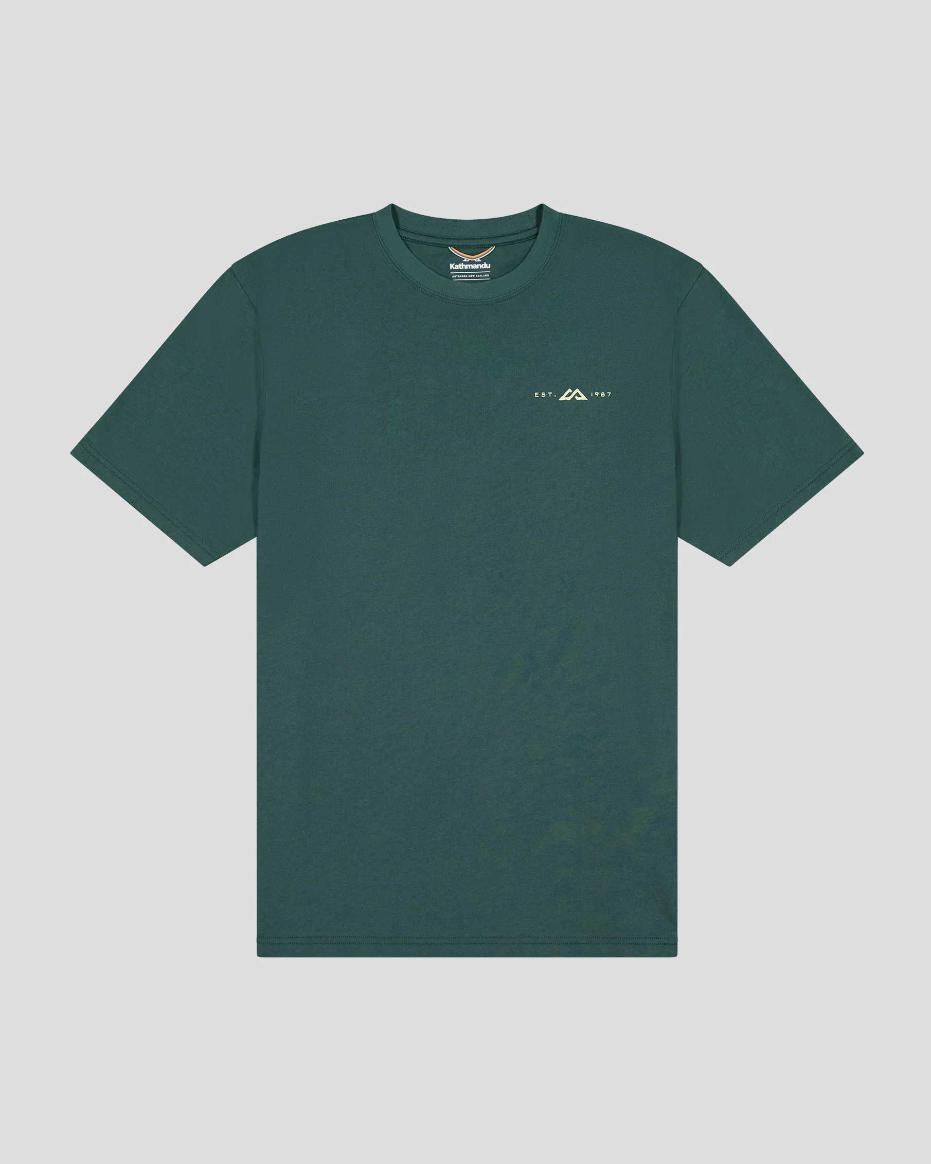 Men's Mountain Camo Organic Cotton S/S Tee - Deep Forest - Image 4