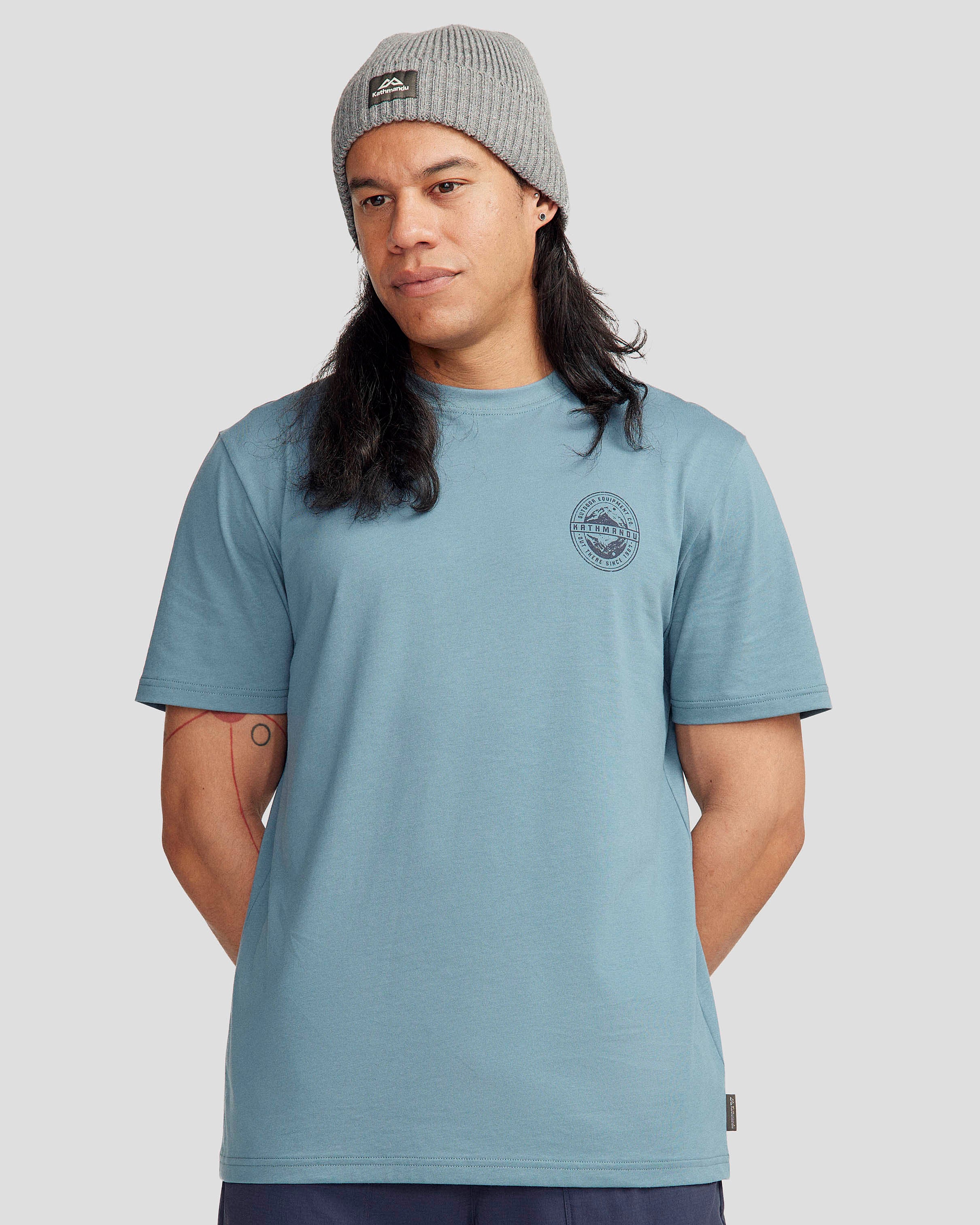 Men's Outdoor Equipment Co Organic Cotton T-shirt - Washed Blue