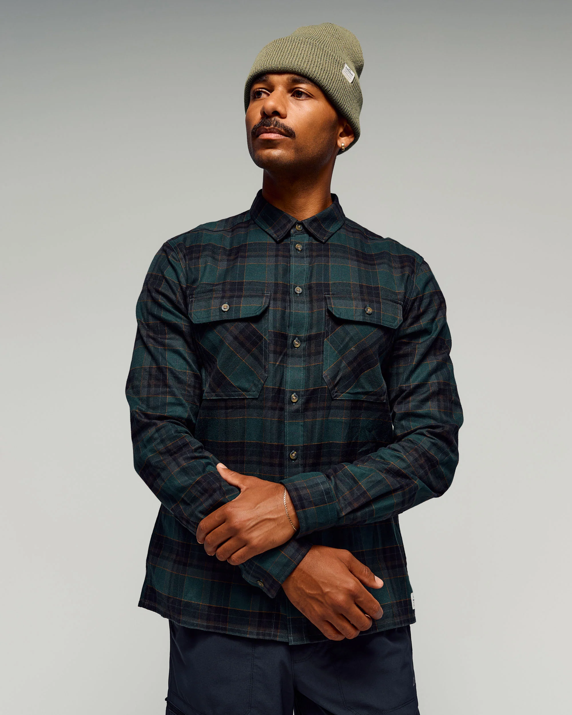 Men's Retreat Carrillon Long Sleeve Shirt - Deep Forest Plaid