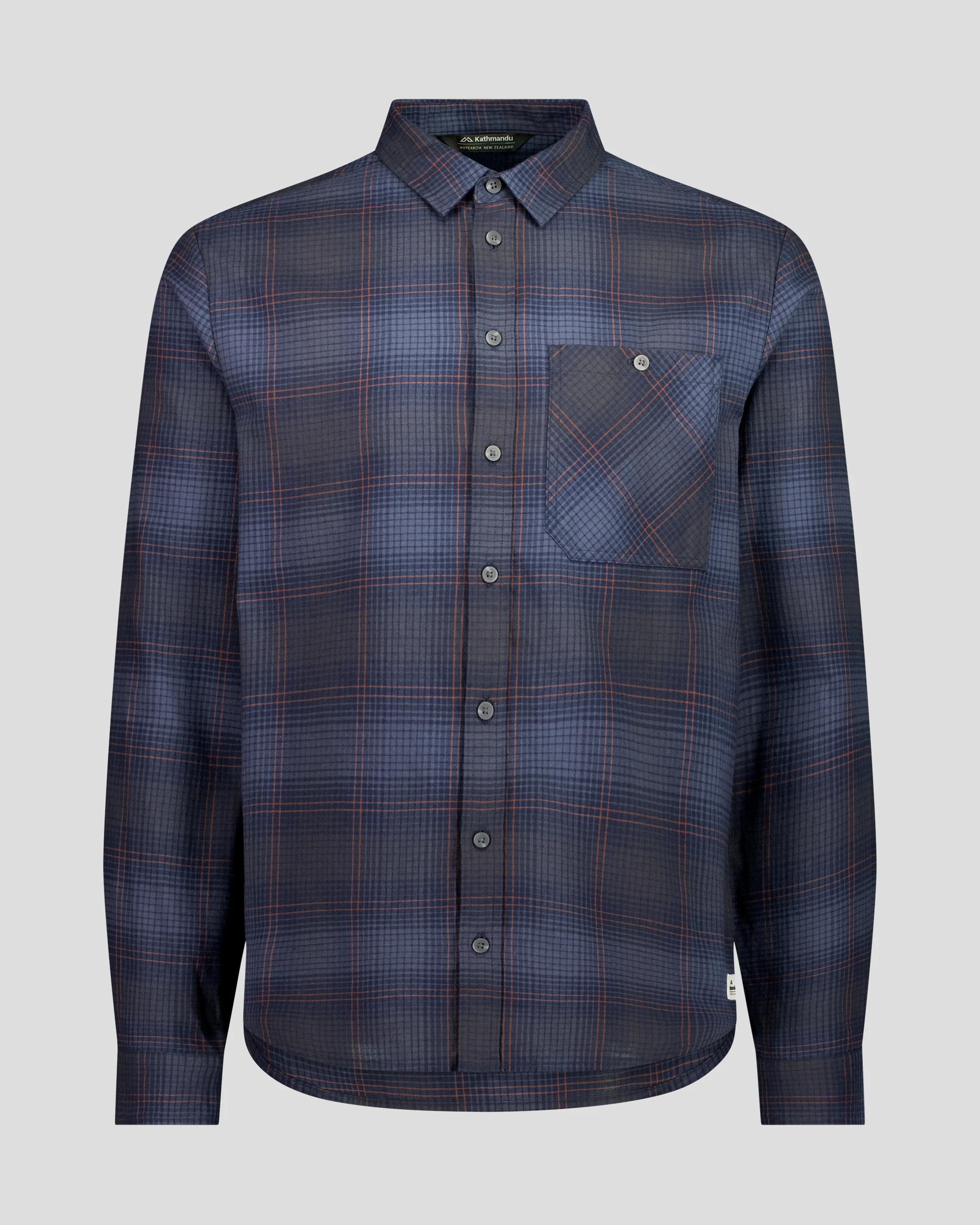 Men's Retreat Fyfe Long Sleeve Shirt - Pure Navy/Woodsy Plaid - Image 4