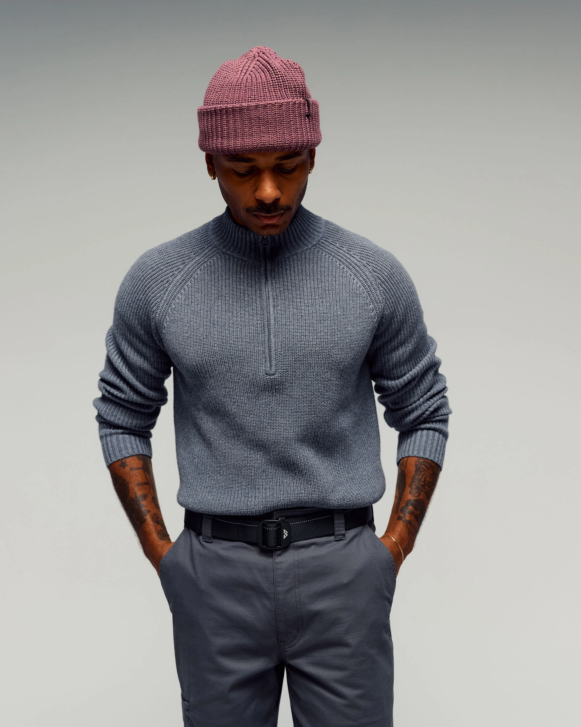 Men's Retreat Merino Blend 1/4 Zip Pullover - Basalt