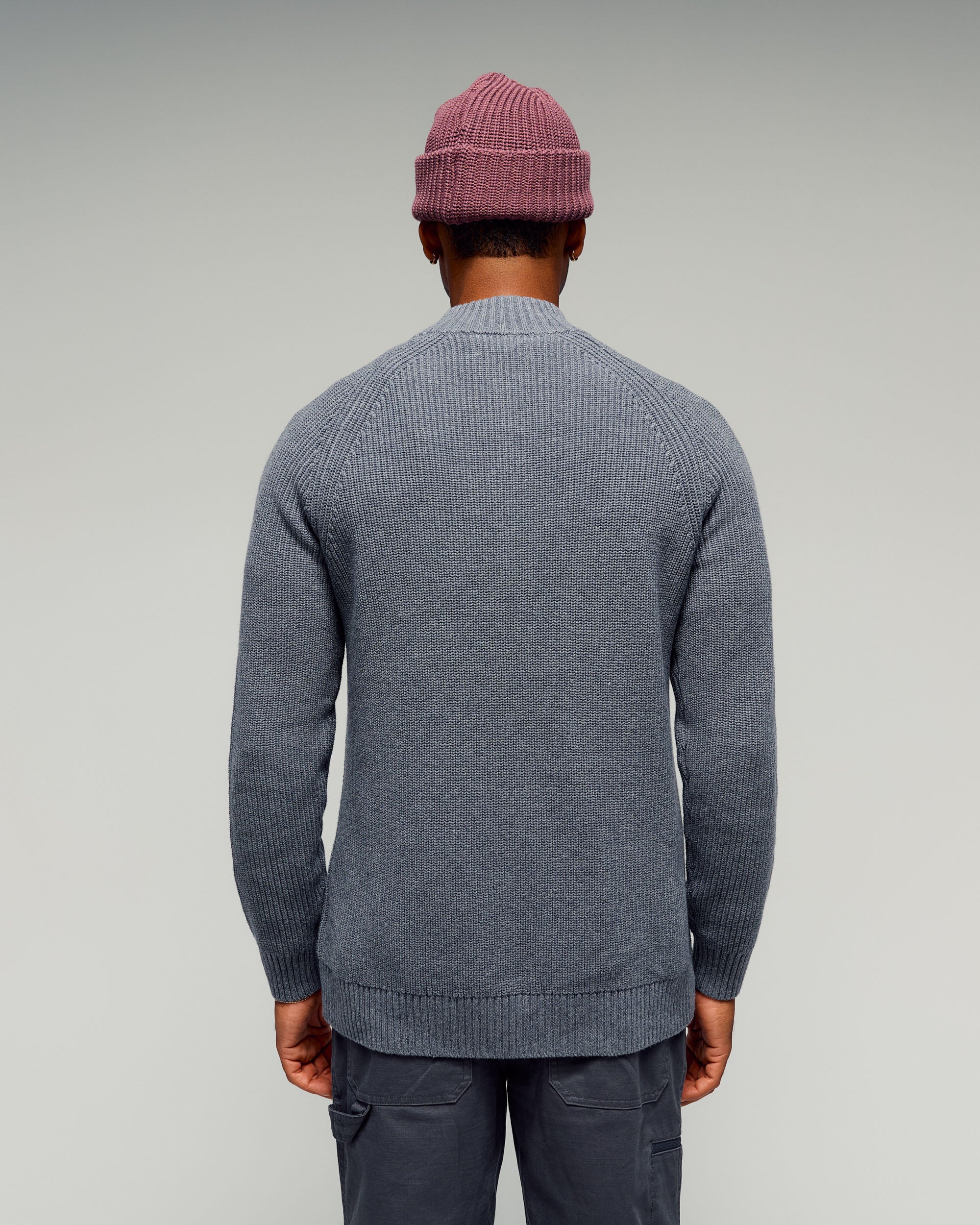 Men's Retreat Merino Blend 1/4 Zip Pullover - Basalt - Image 3