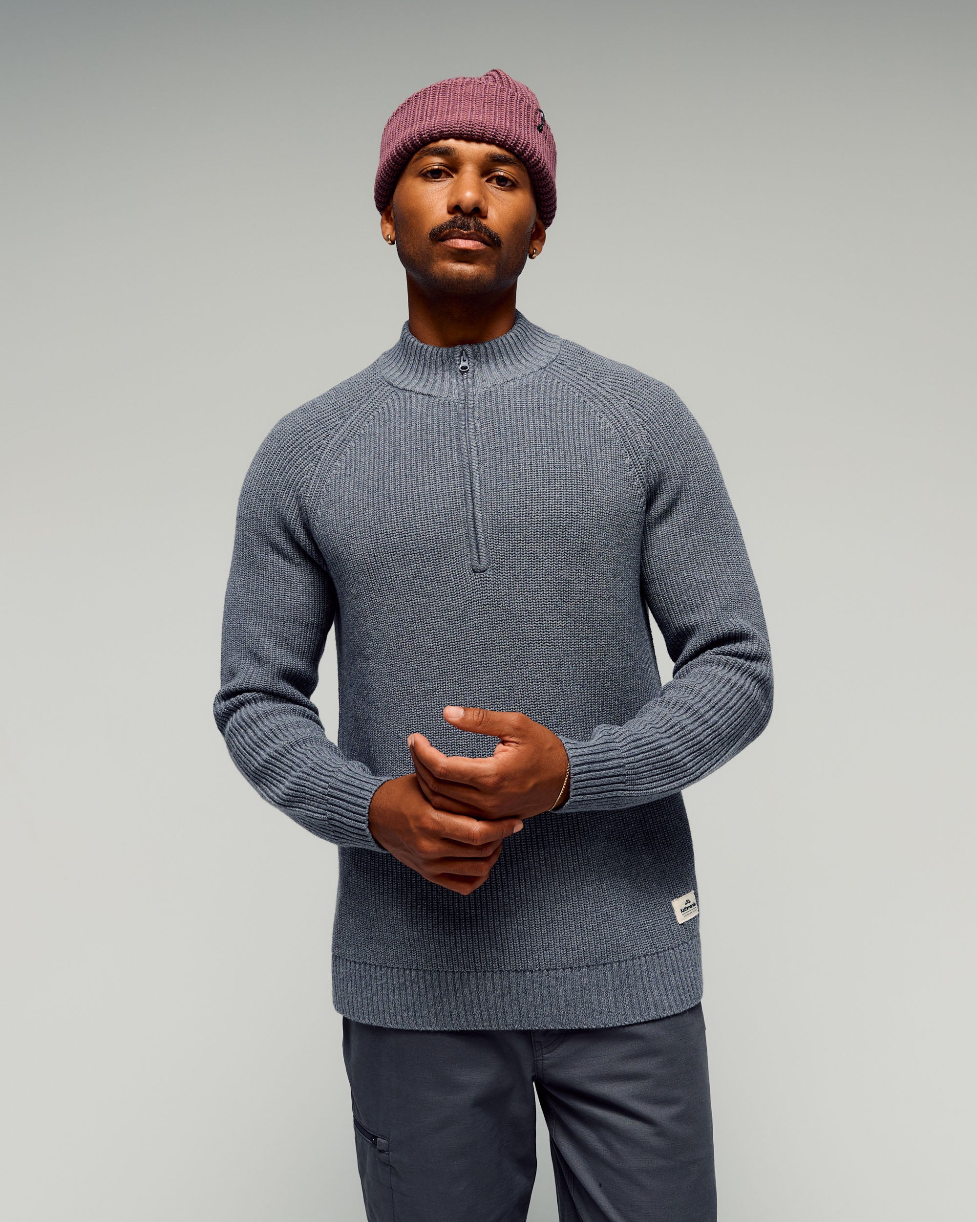 Men's Retreat Merino Blend 1/4 Zip Pullover - Basalt - Image 4