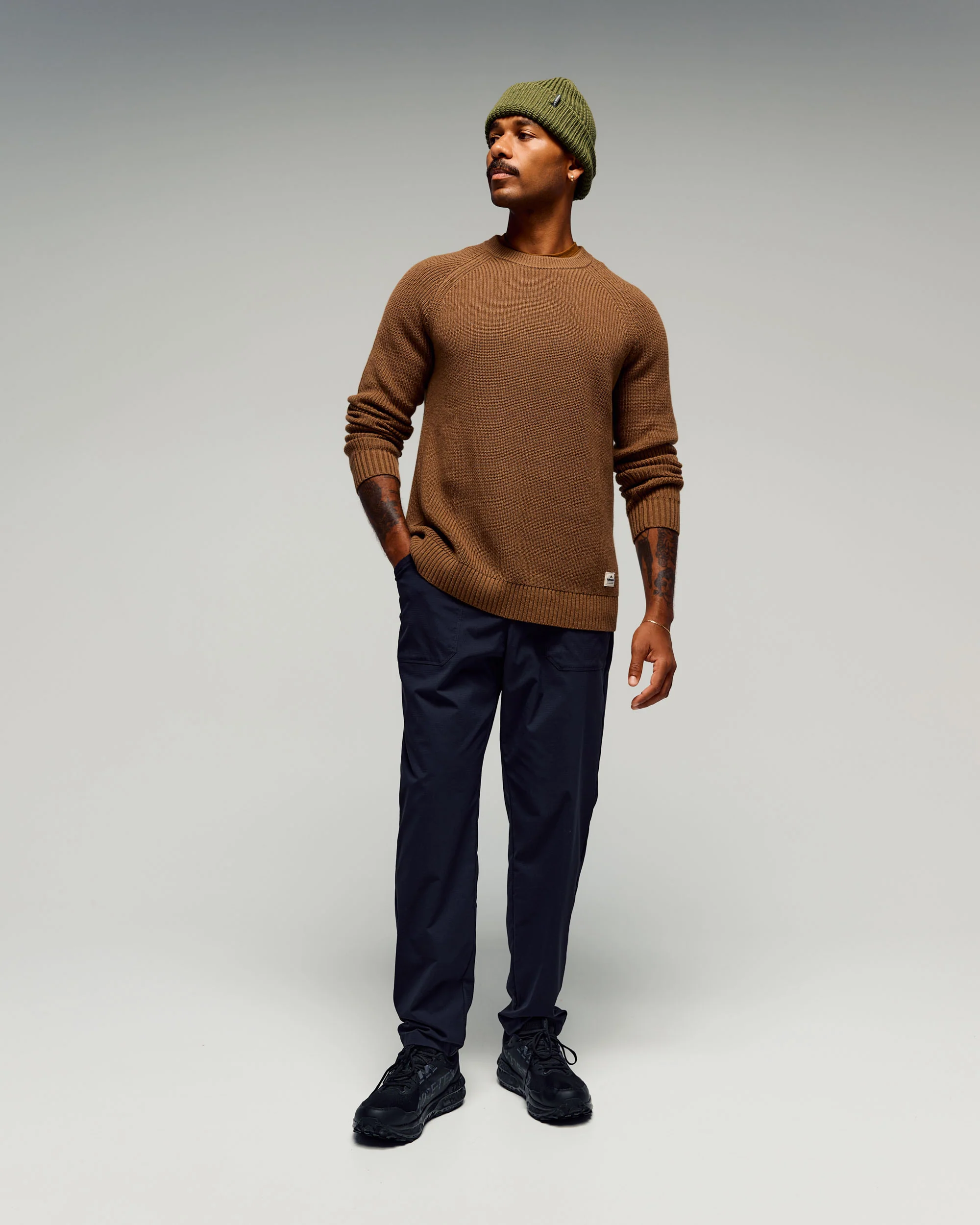 Men's Retreat Merino Blend Crew Pullover - Jute - Image 2