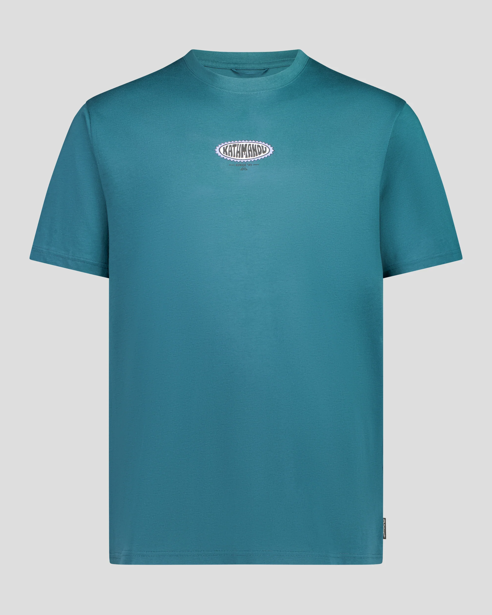 Men's Retro Badge Organic Cotton T-Shirt - Ocean
