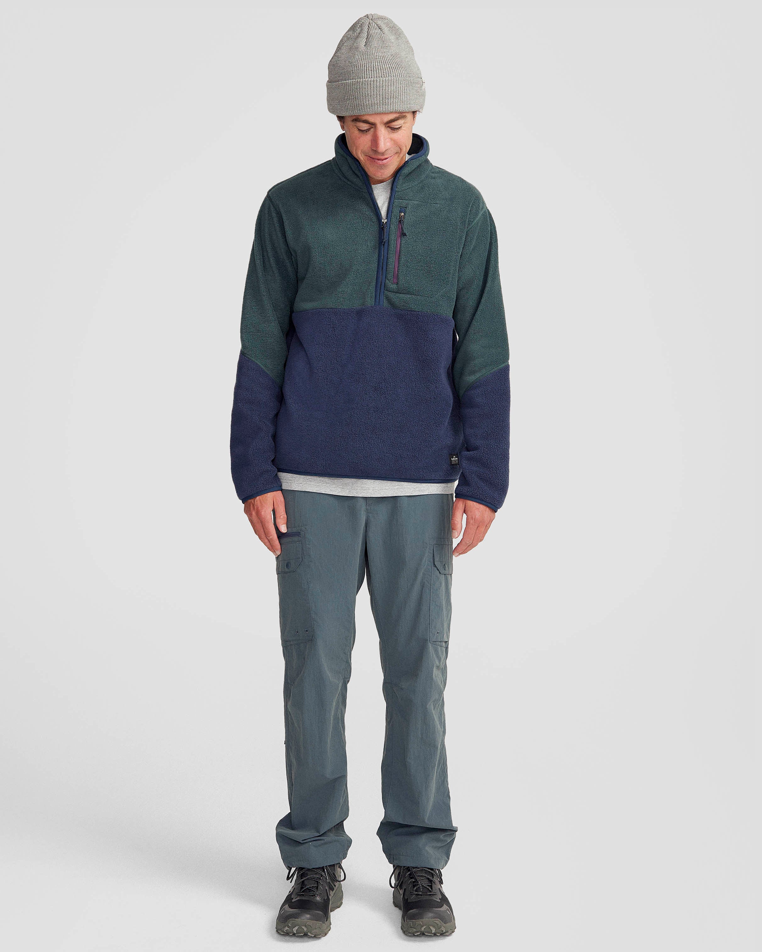Men's Trailhead Fleece 1/4 Zip Pullover - Deep Forest/Pure Navy - Image 2