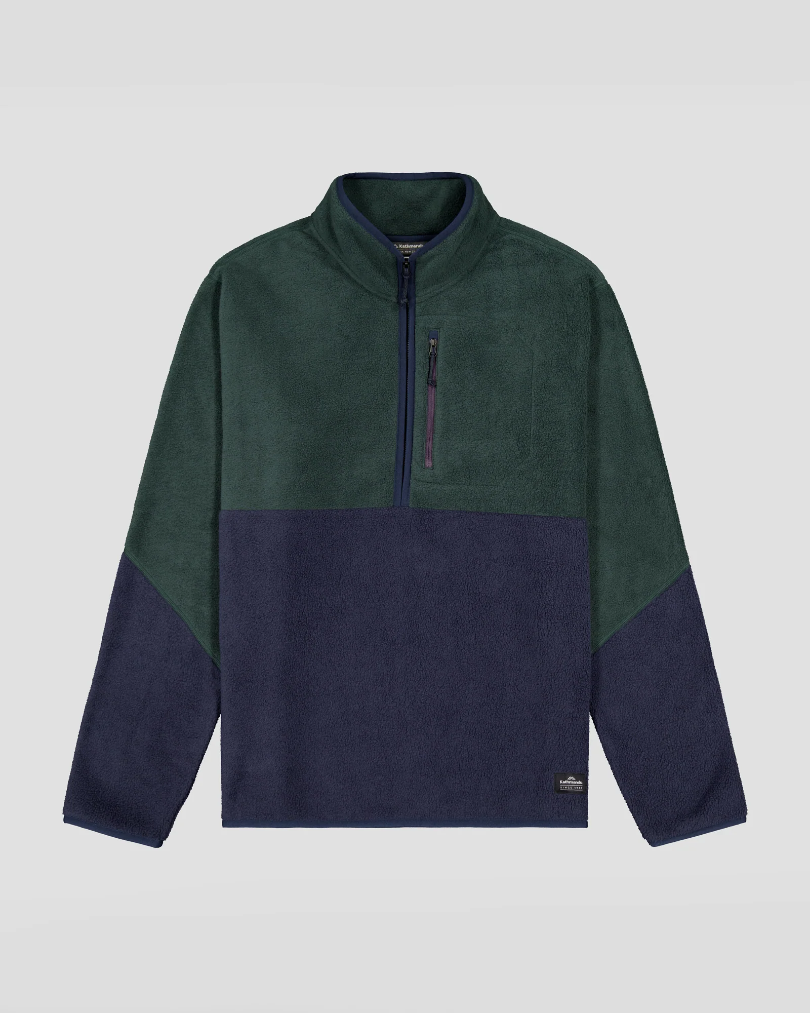 Men's Trailhead Fleece 1/4 Zip Pullover - Deep Forest/Pure Navy - Image 5