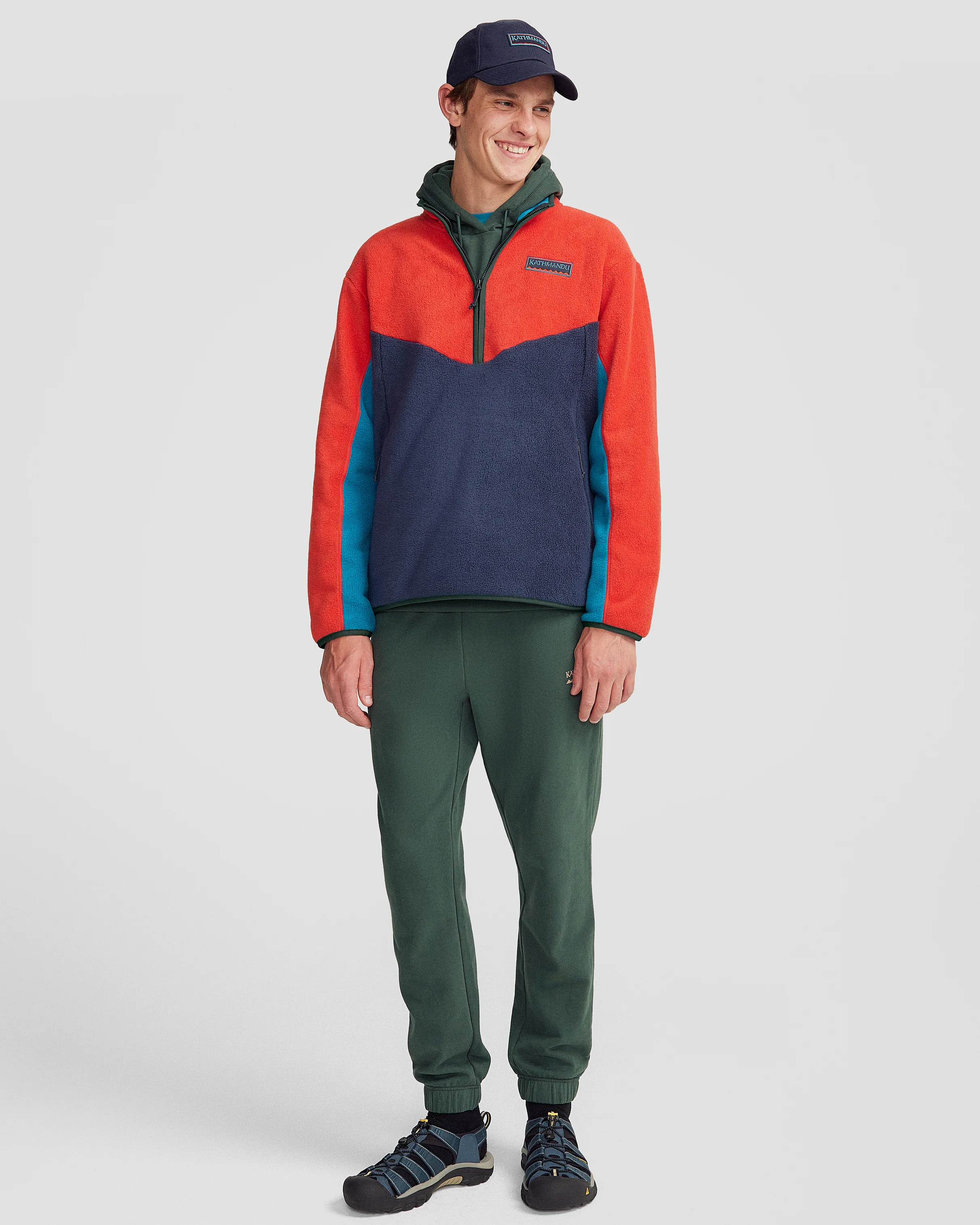 Men's Trailhead Fleece Heritage ¼ Zip Pullover - Classic Red/Pure Navy - Image 3