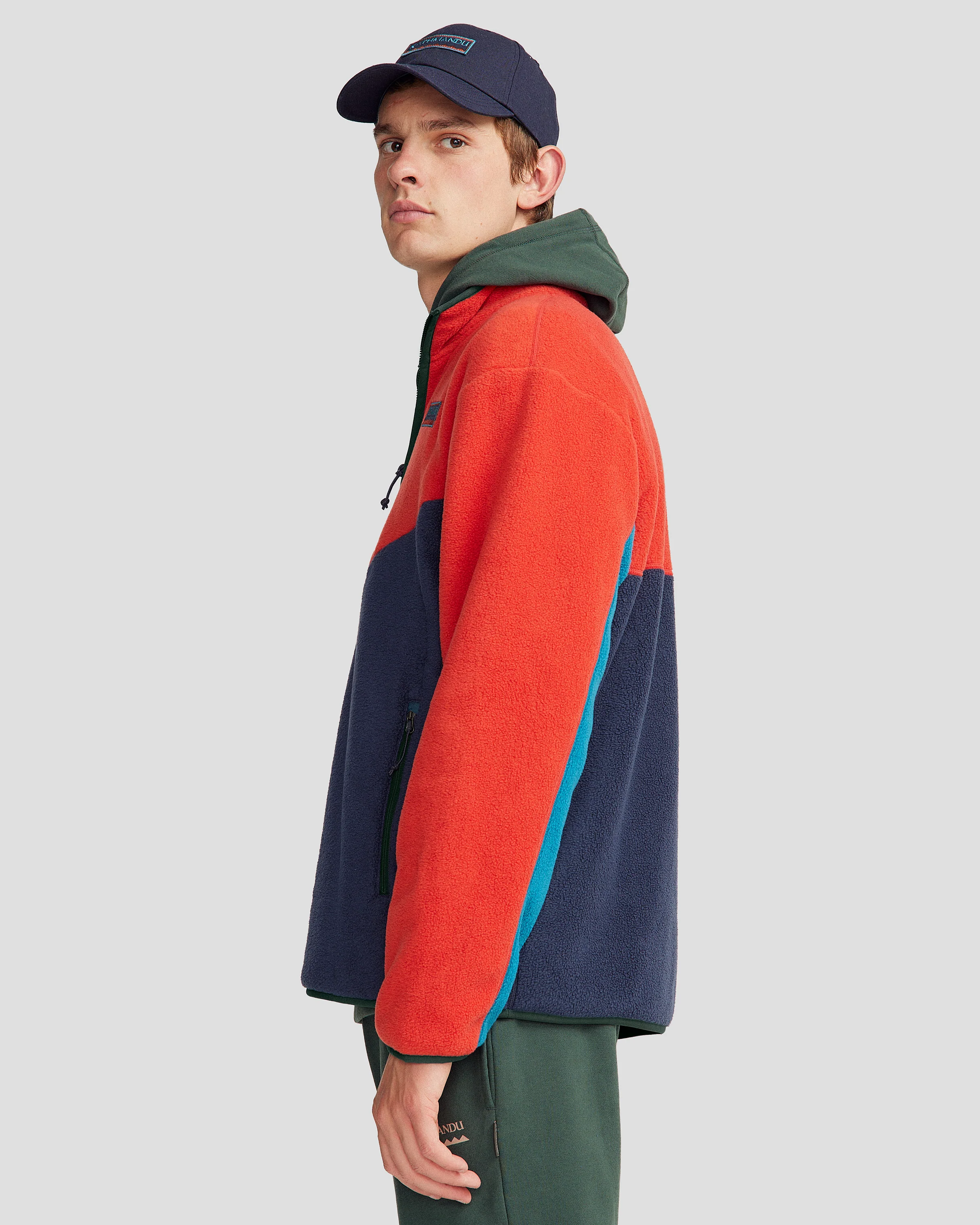 Men's Trailhead Fleece Heritage ¼ Zip Pullover - Classic Red/Pure Navy - Image 4