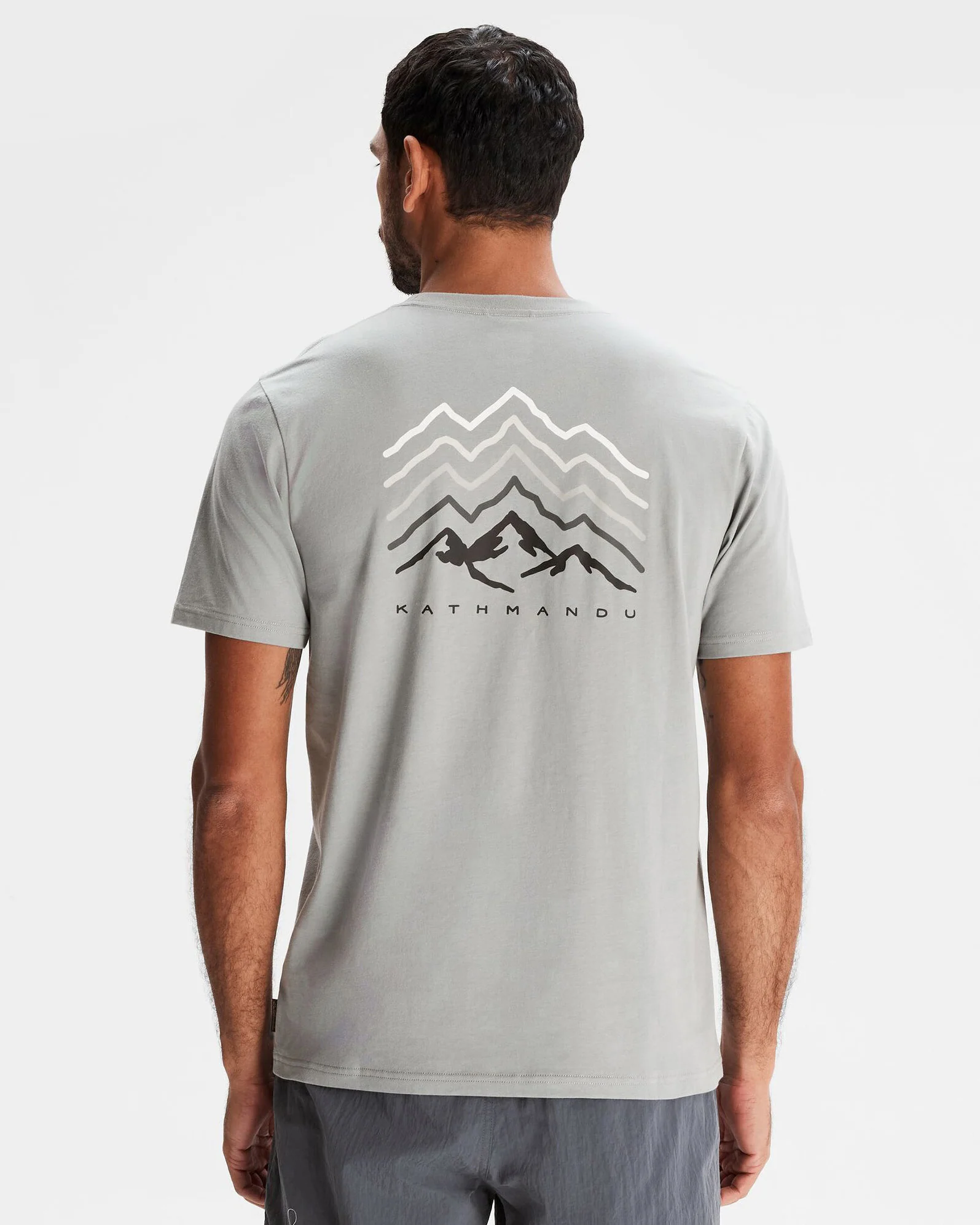 Men's Mountain Rays Organic Cotton T-shirt - Light Moon - Image 3
