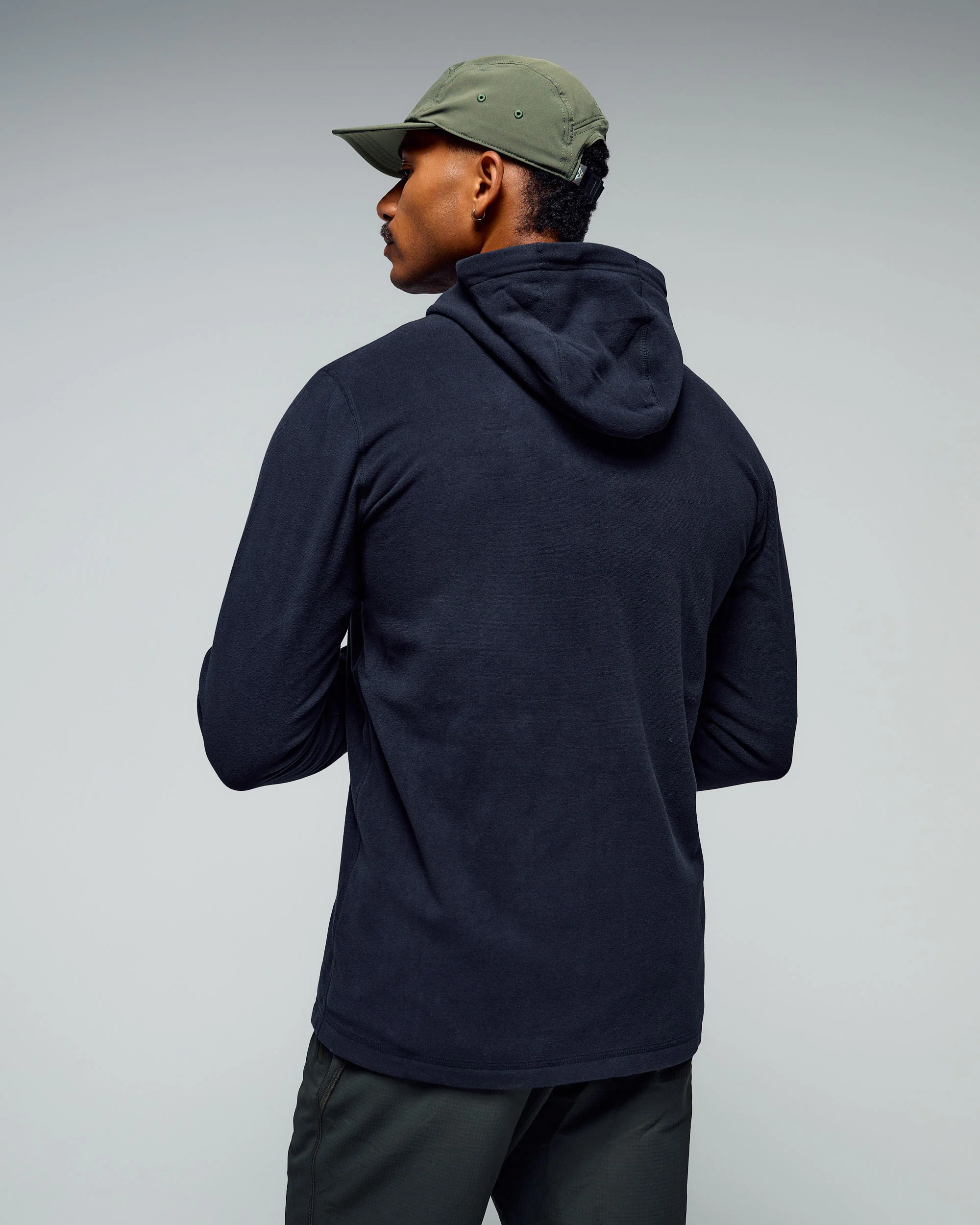 Men's Mt Aspiring Hooded Fleece Jacket - Black Stingray - Image 4