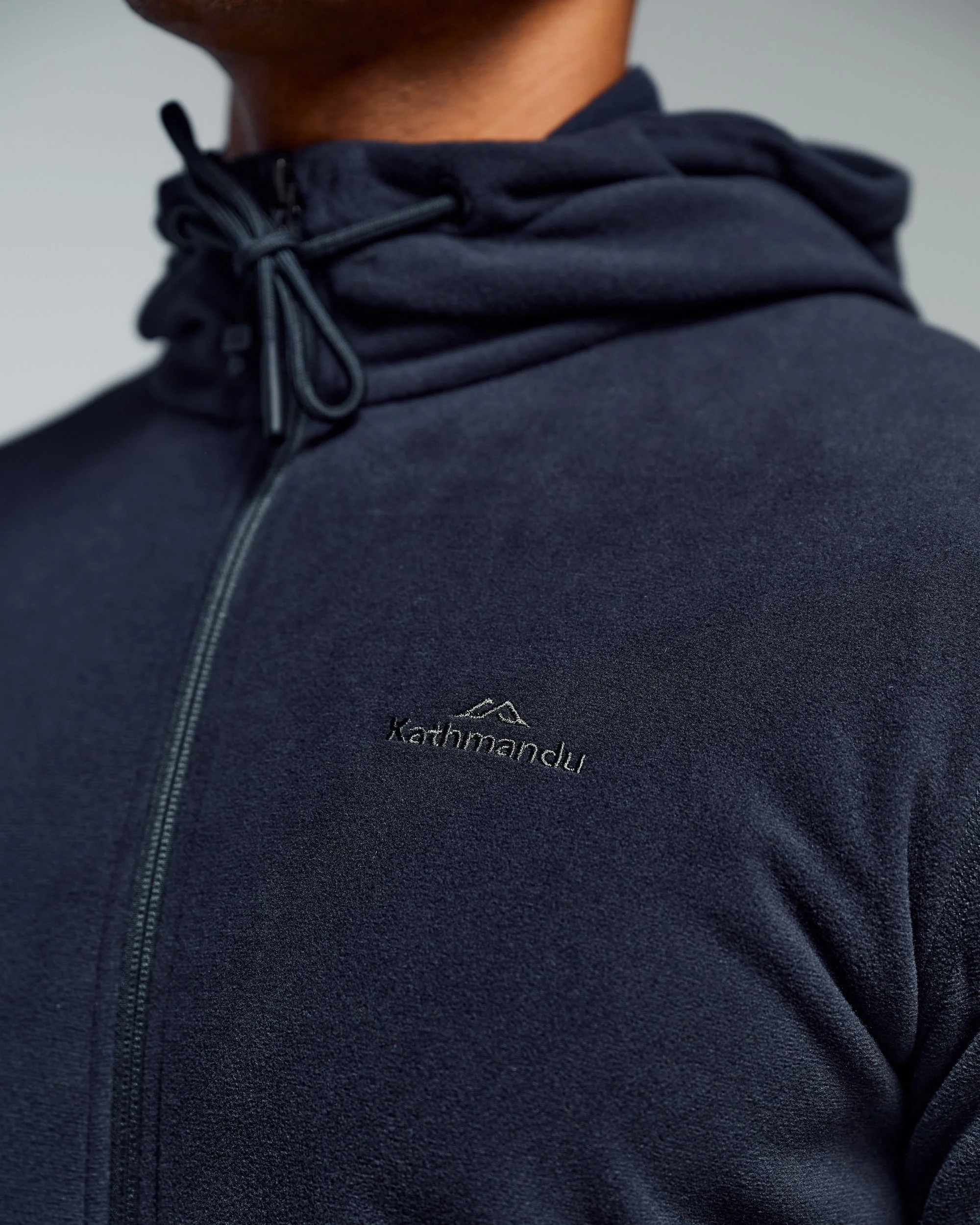 Men's Mt Aspiring Hooded Fleece Jacket - Black Stingray - Image 5
