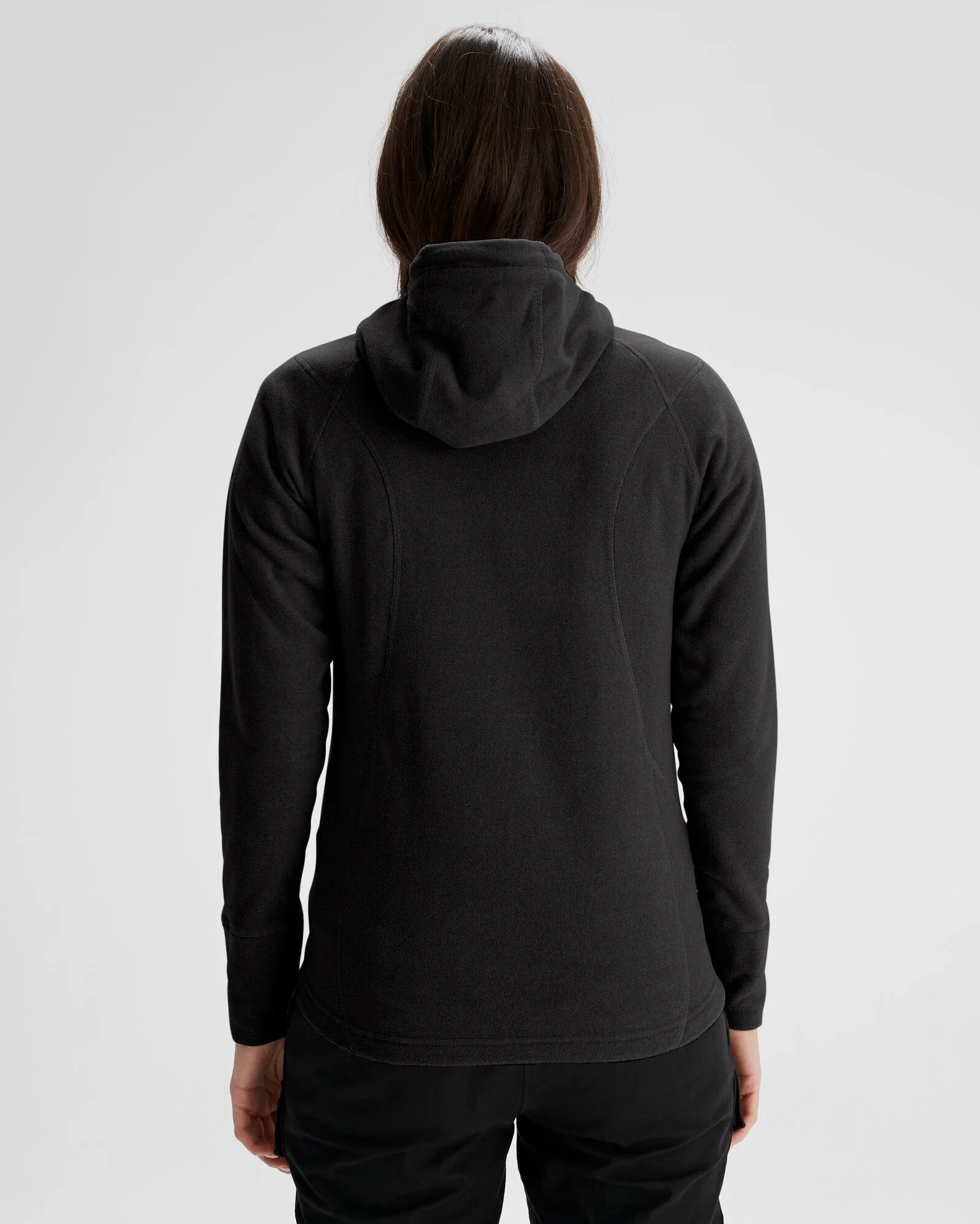 Women's Mt Aspiring Hooded Fleece Jacket - Black Stingray - Image 4