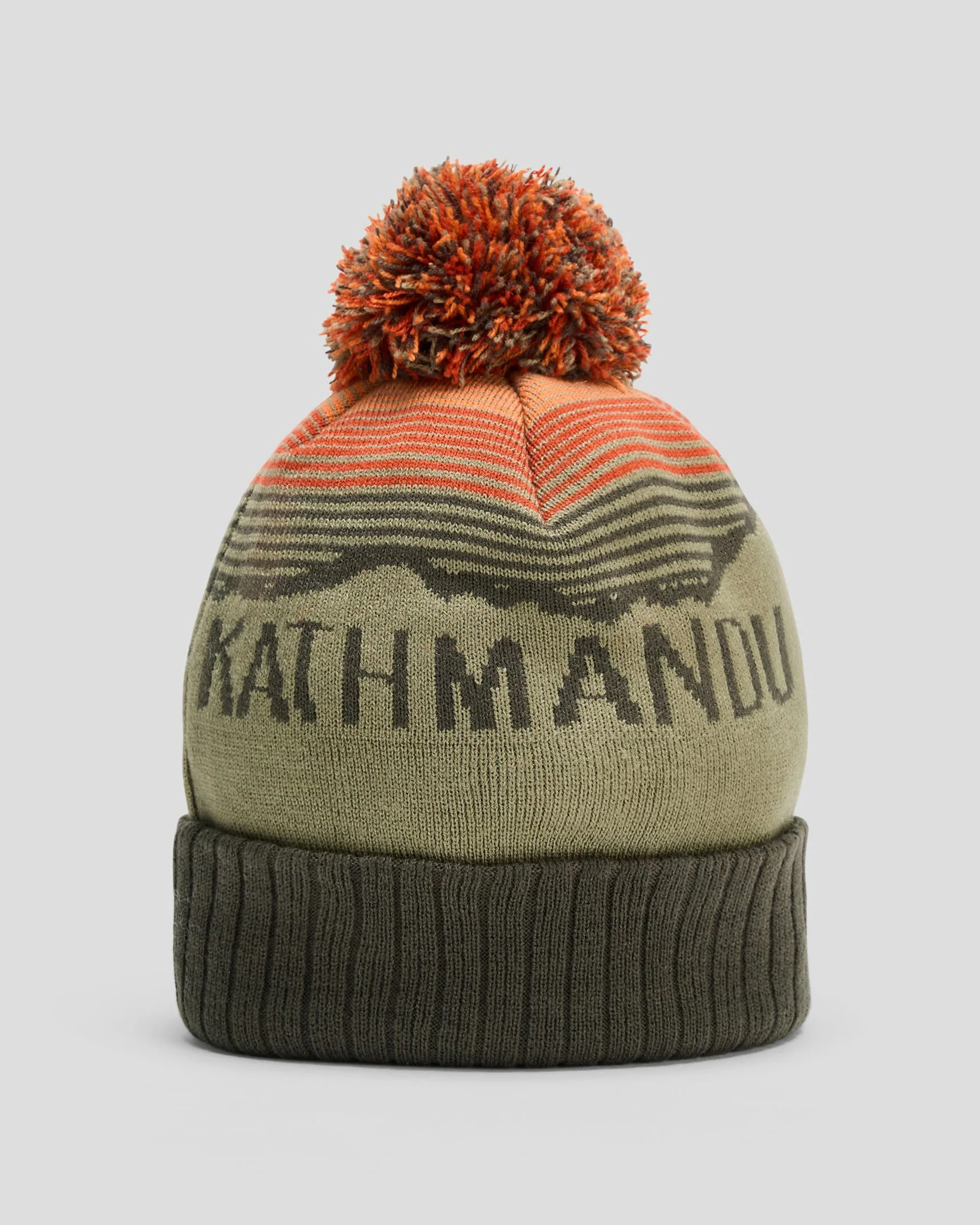 MTN Skies Pompom Beanie - Beech/Dark Moss/Spicy/Jaffa