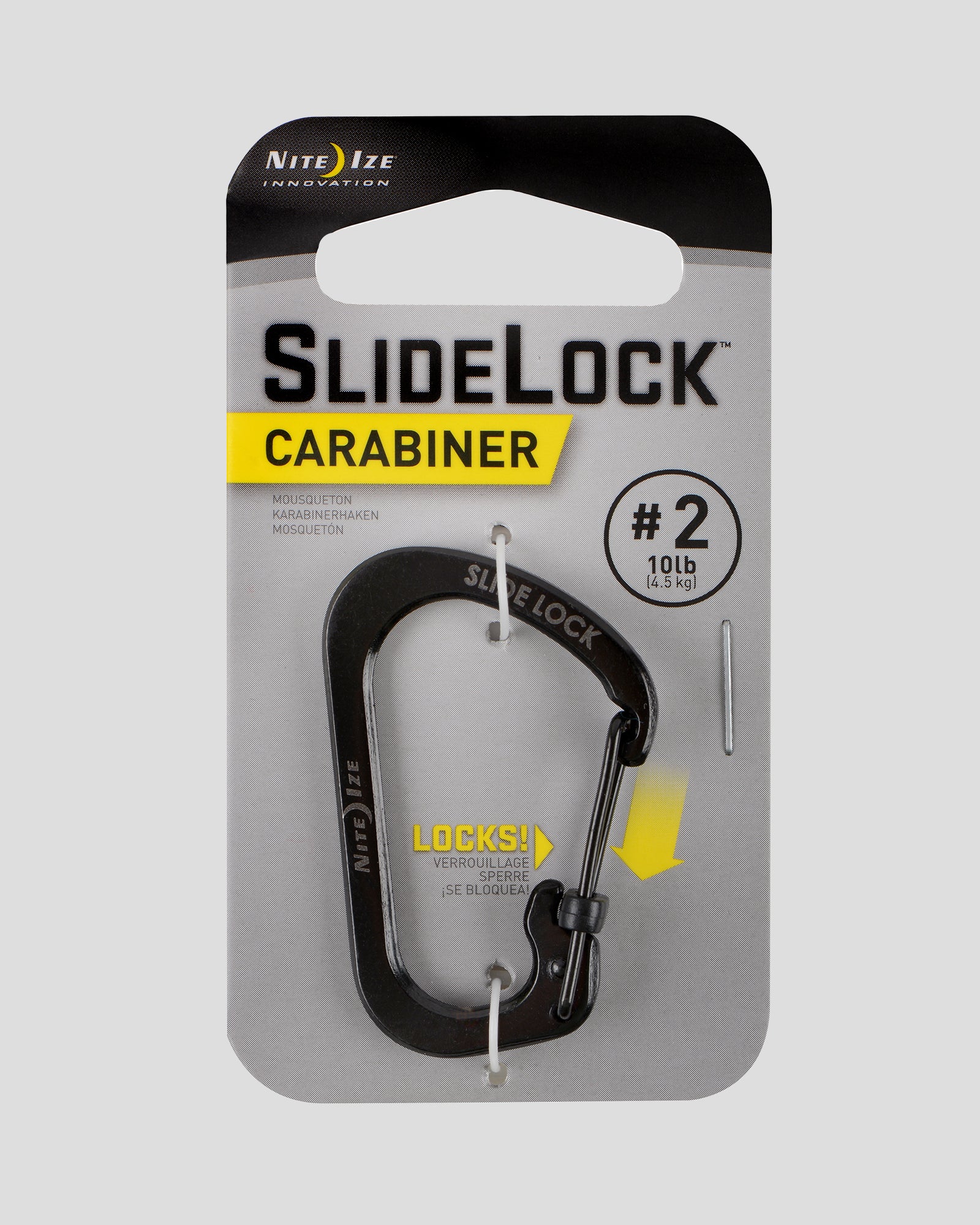 Nite Ize SlideLock Carabiner Stainless Steel #2 - Black - Image 3