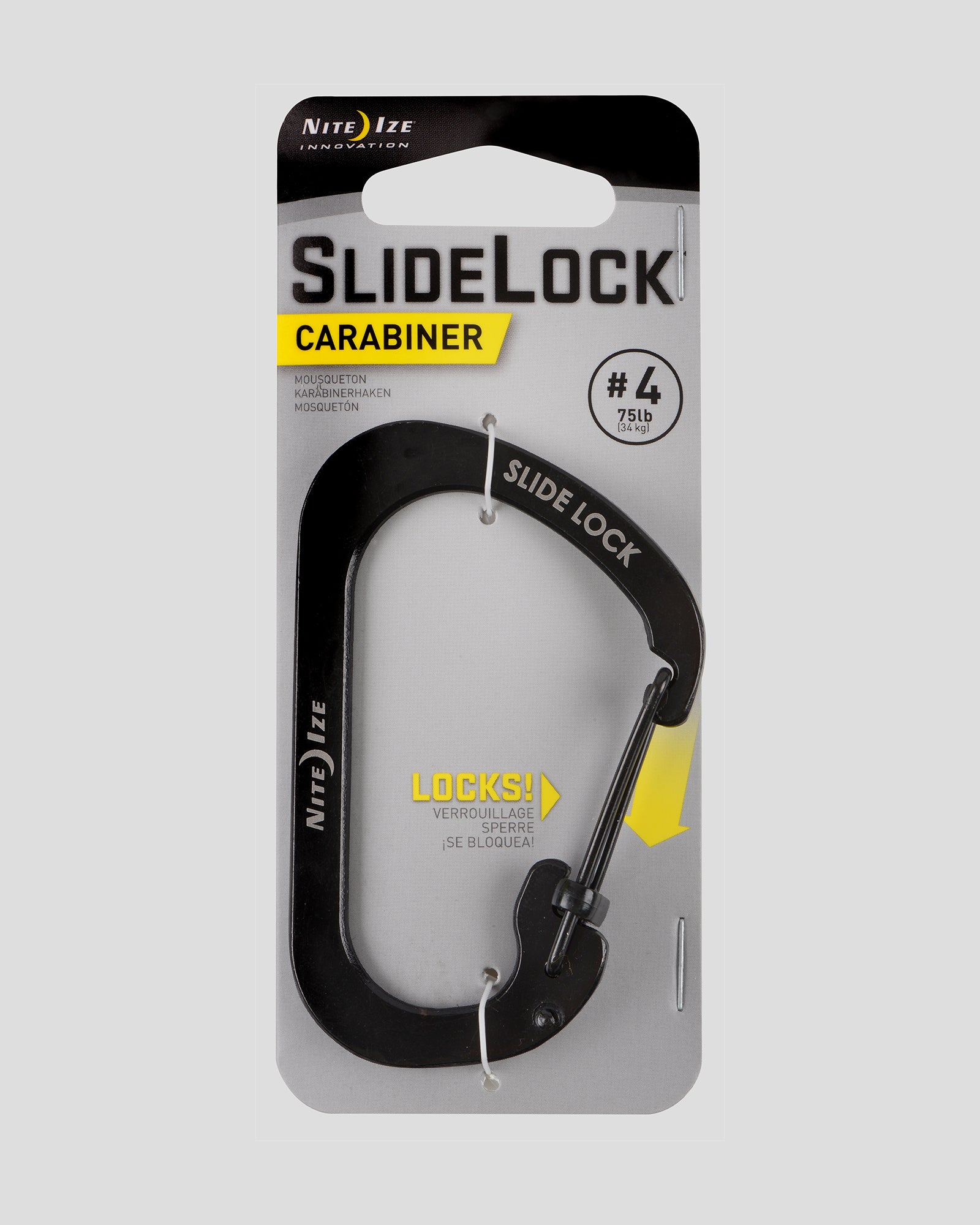 Nite Ize SlideLock Carabiner Stainless Steel #4 - Black - Image 3