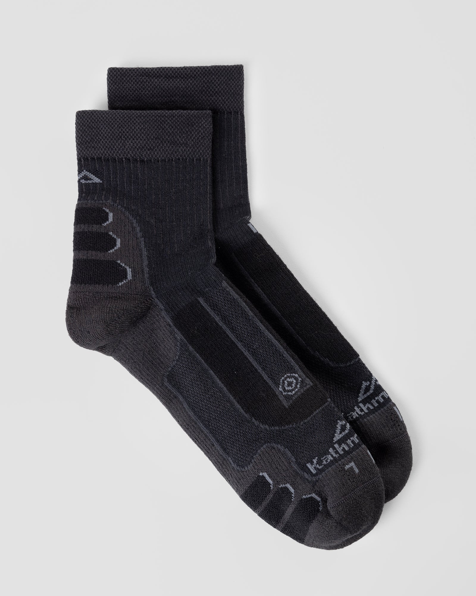 NuYarn Ergonomic Quarter Crew Hiking Socks - Charcoal
