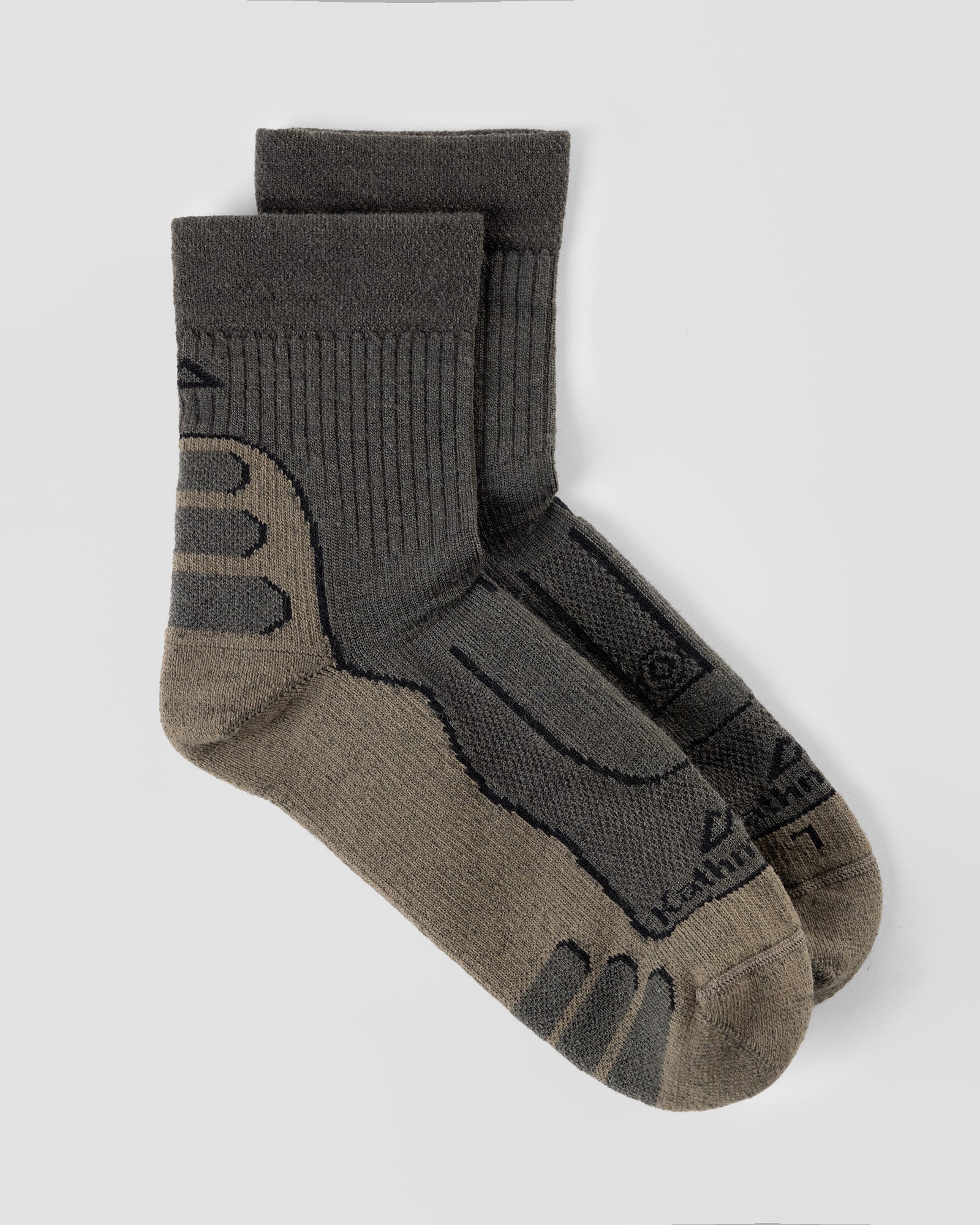 NuYarn Ergonomic 1/4 Crew Hike Socks - Deep Forest