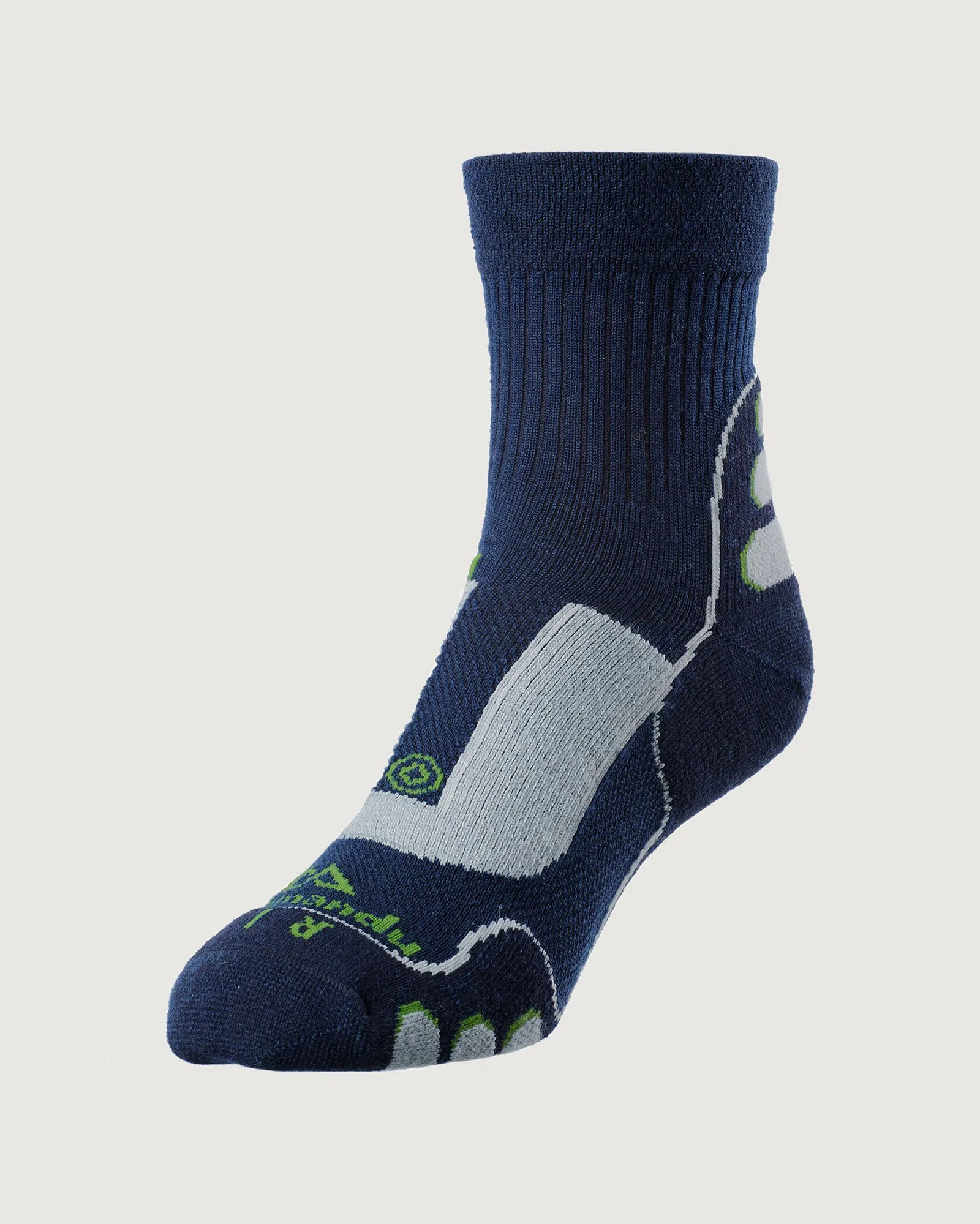NuYarn Ergonomic Quarter Crew Hiking Socks - Midnight Navy - Image 2