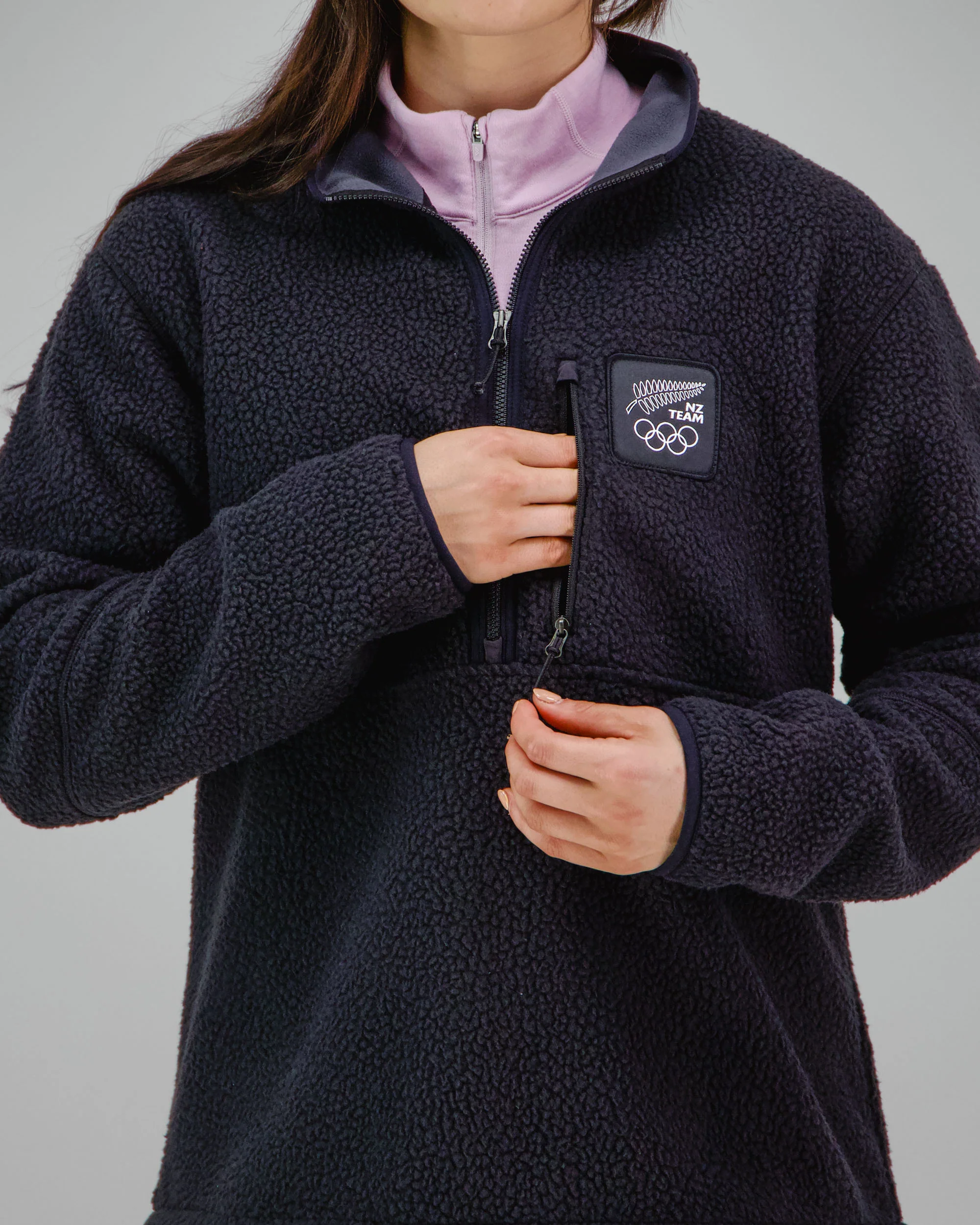 Co-Z Fleece 1/4 Zip Pullover - Black Replica | New Zealand Team Replica Collection - Image 3