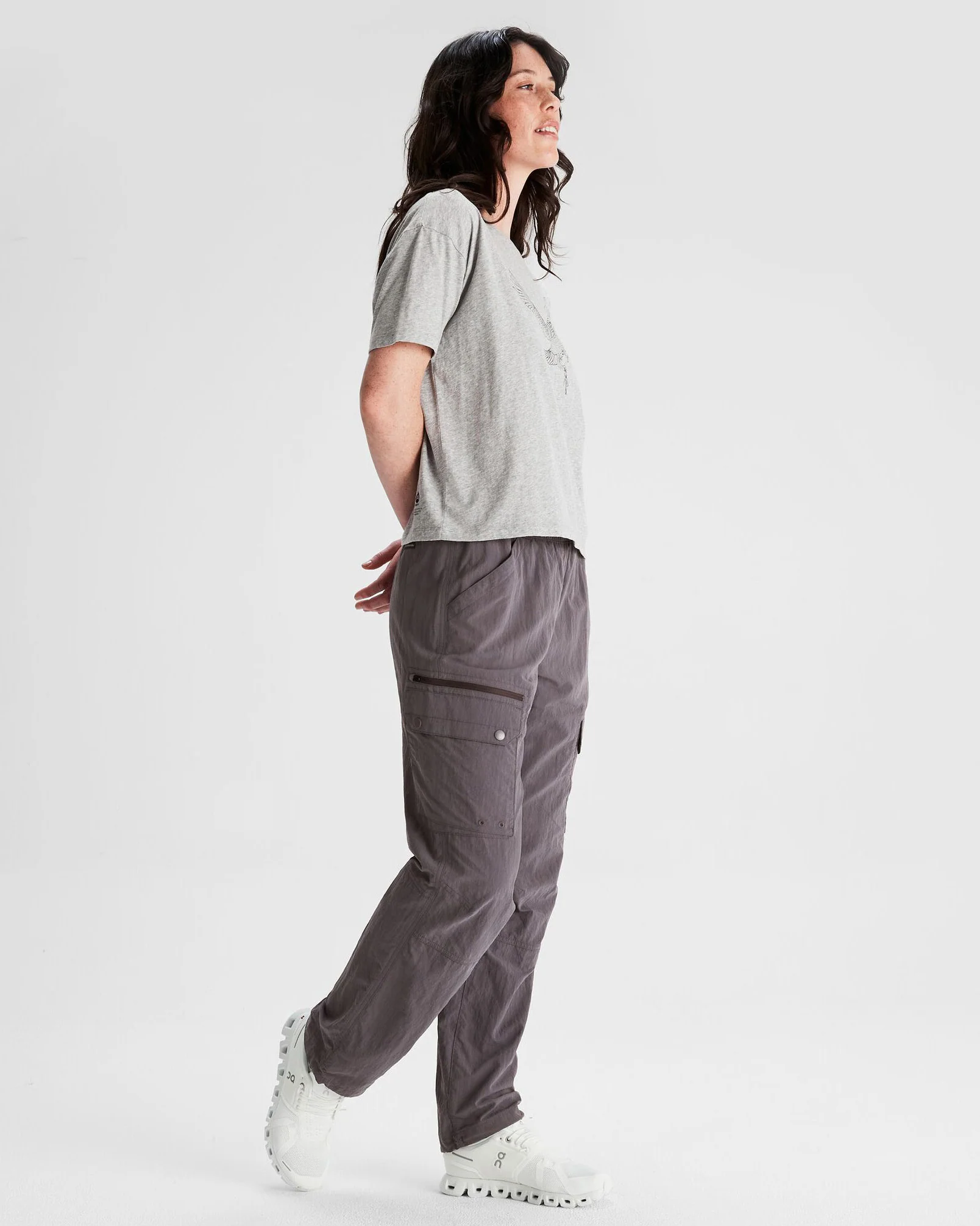 Women's O.Smither Organic Cotton T-shirt - Light Grey Marle - Image 2