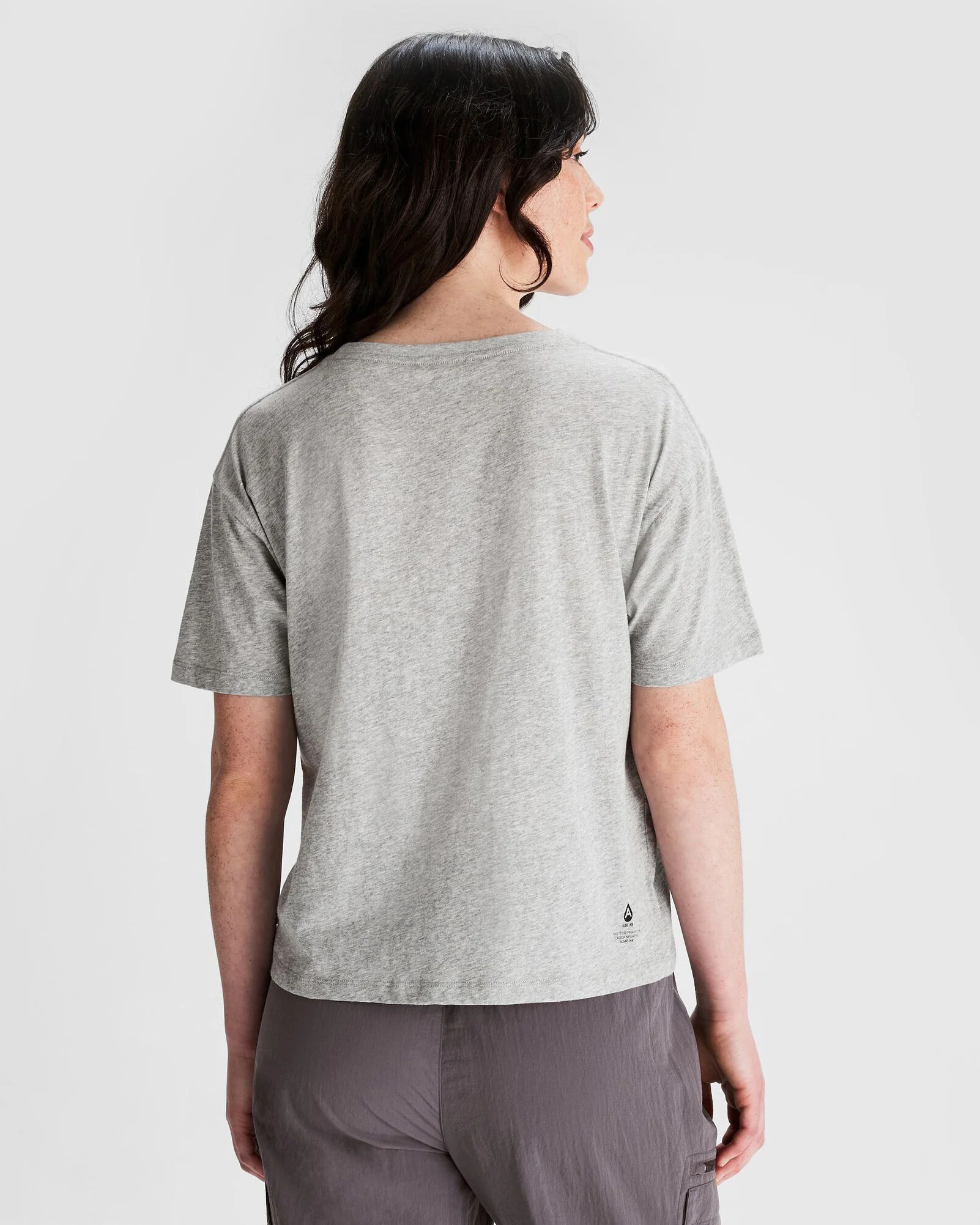 Women's O.Smither Organic Cotton T-shirt - Light Grey Marle - Image 3