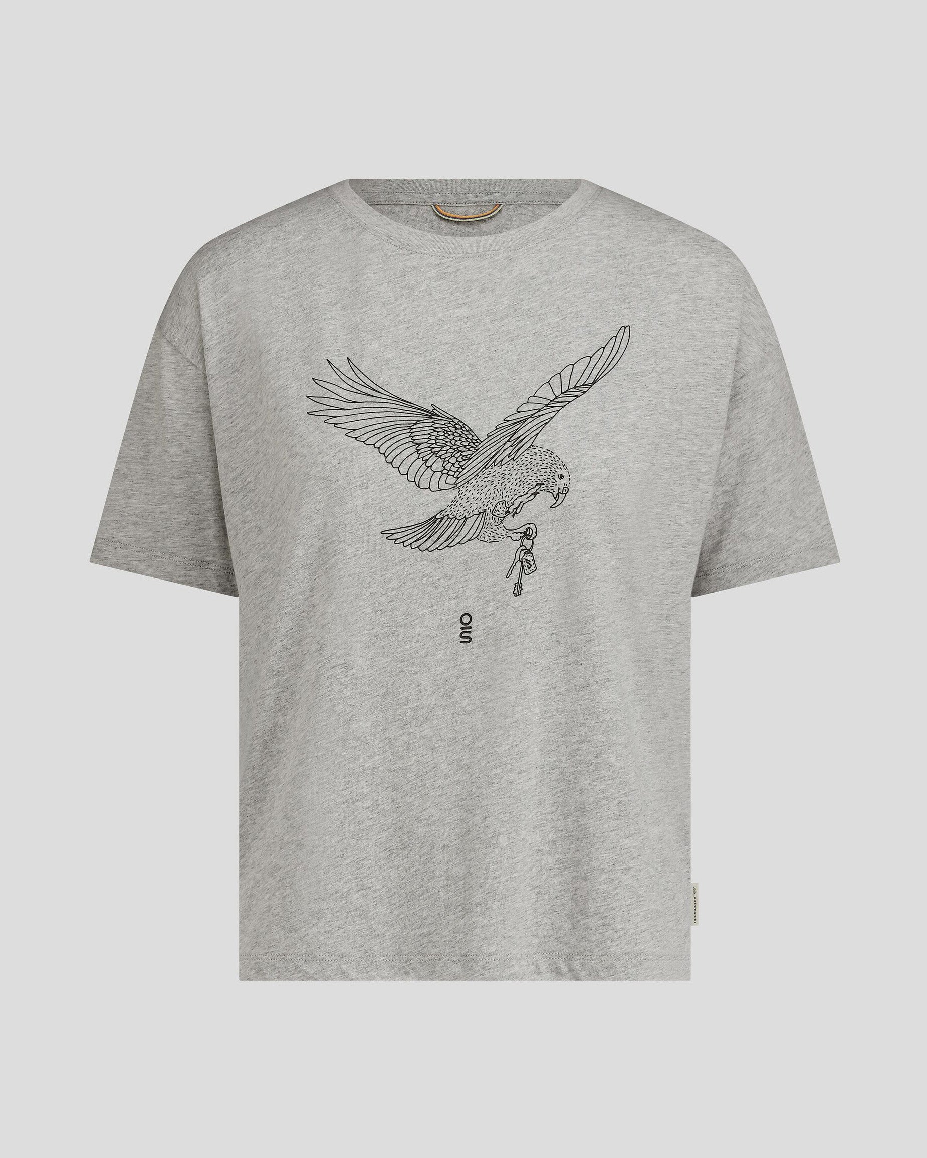 Women's O.Smither Organic Cotton T-shirt - Light Grey Marle - Image 4