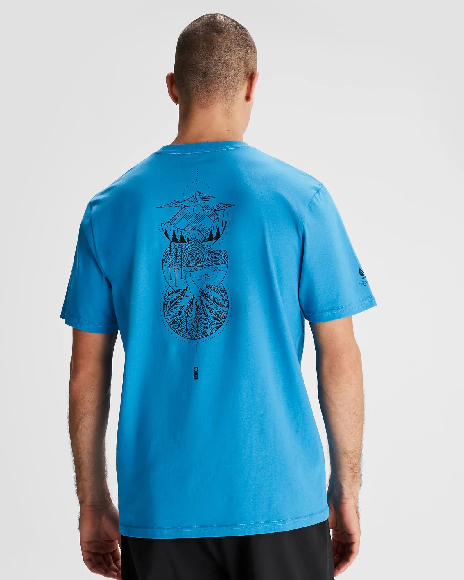 Men's O.Smither Lines Organic Cotton T-shirt - Sea Blue - Image 3