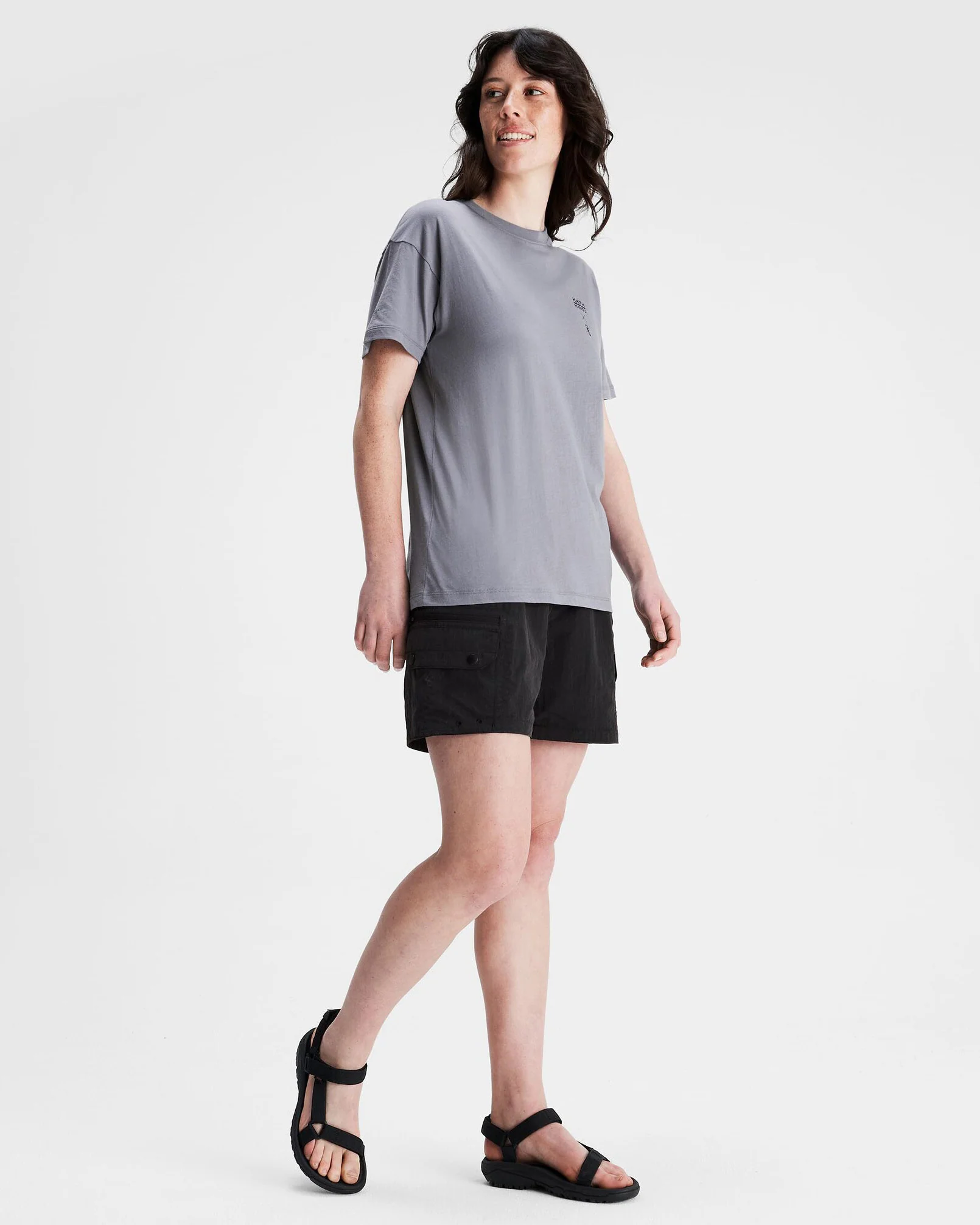Women's O.Smither Lines Organic Cotton T-shirt - Dark Haze - Image 2