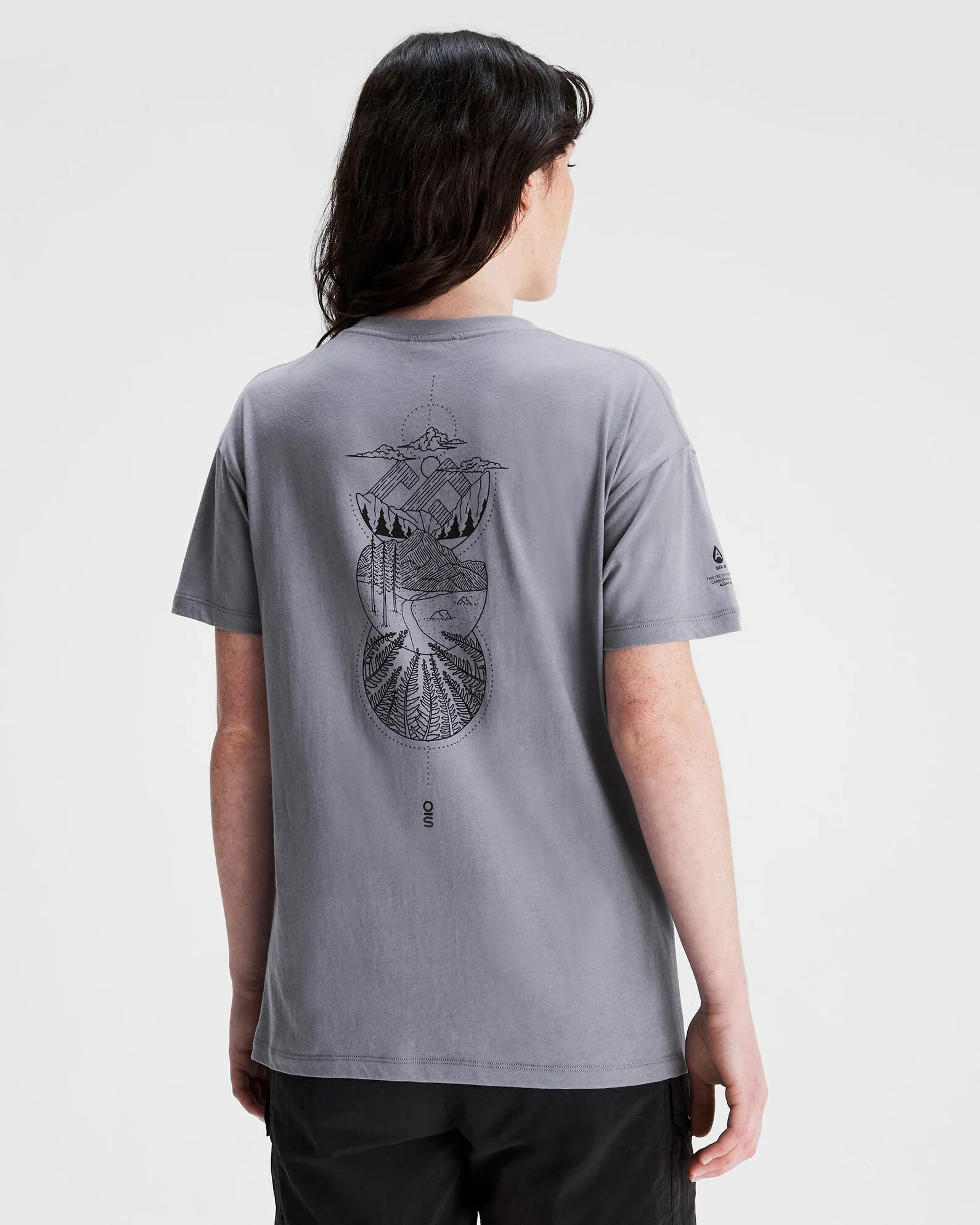 Women's O.Smither Lines Organic Cotton T-shirt - Dark Haze - Image 3