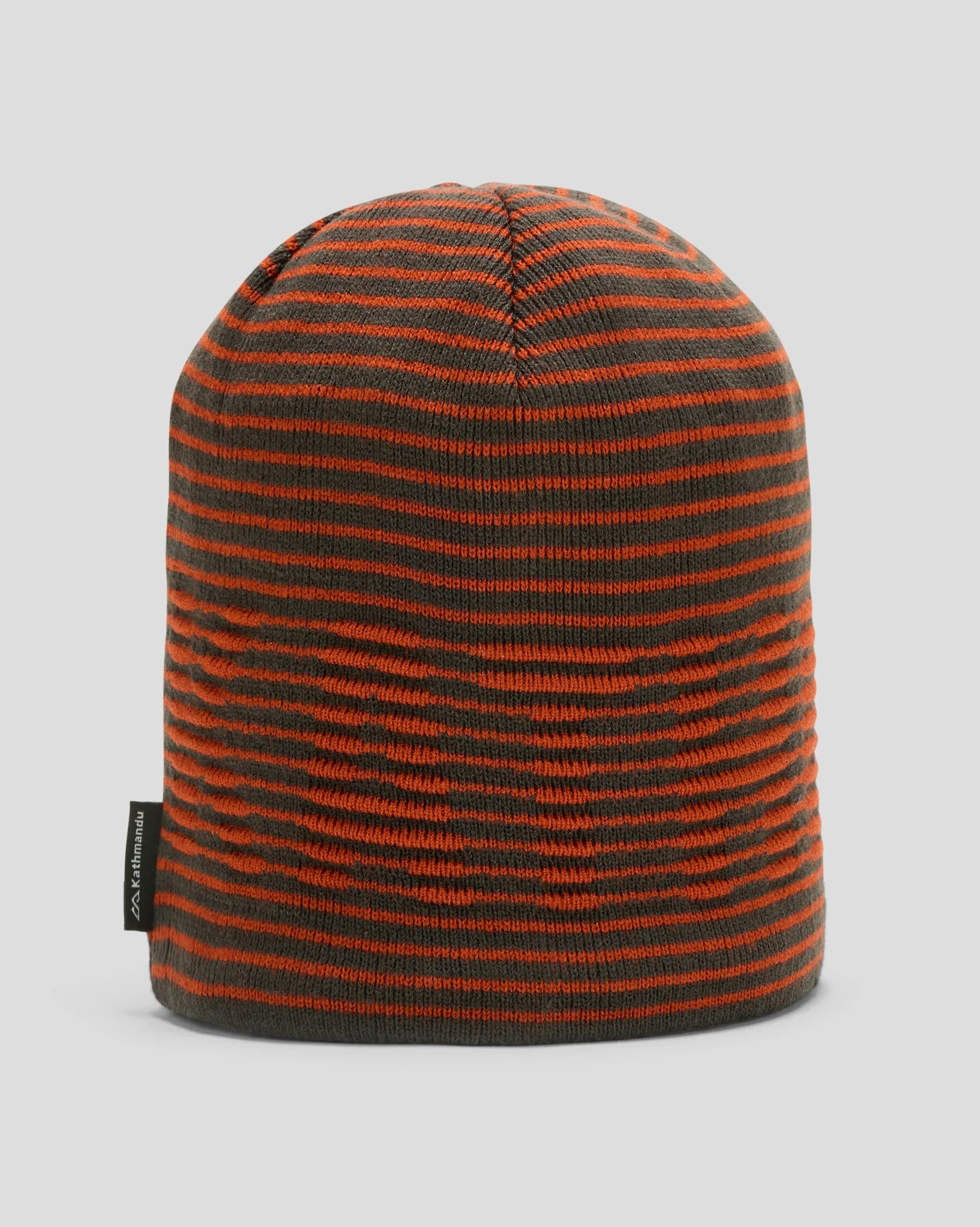 Kids' Poma Beanie - Dark Moss/Red Earth