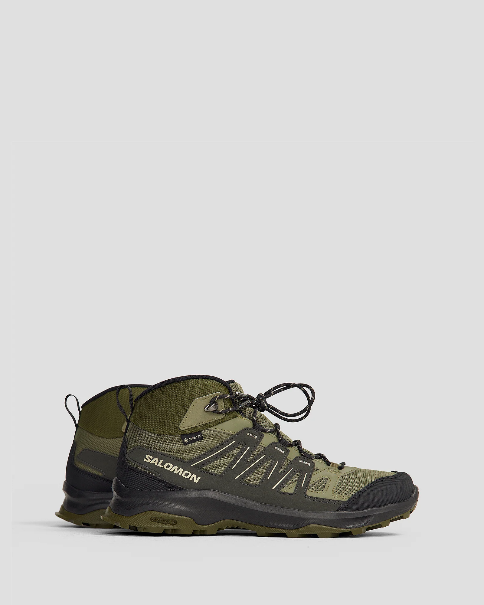Men's Salomon Grivola Mid Waterproof Hiking Boots - Deep Lichen Green/ Black/Olive Night - Image 3