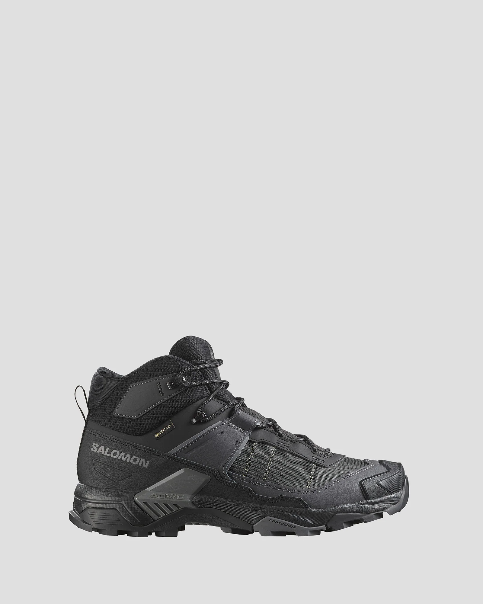 Men's Salomon X Ultra 5 GTX Mid Hiking Boots - Black/Asphalt/Castlerock