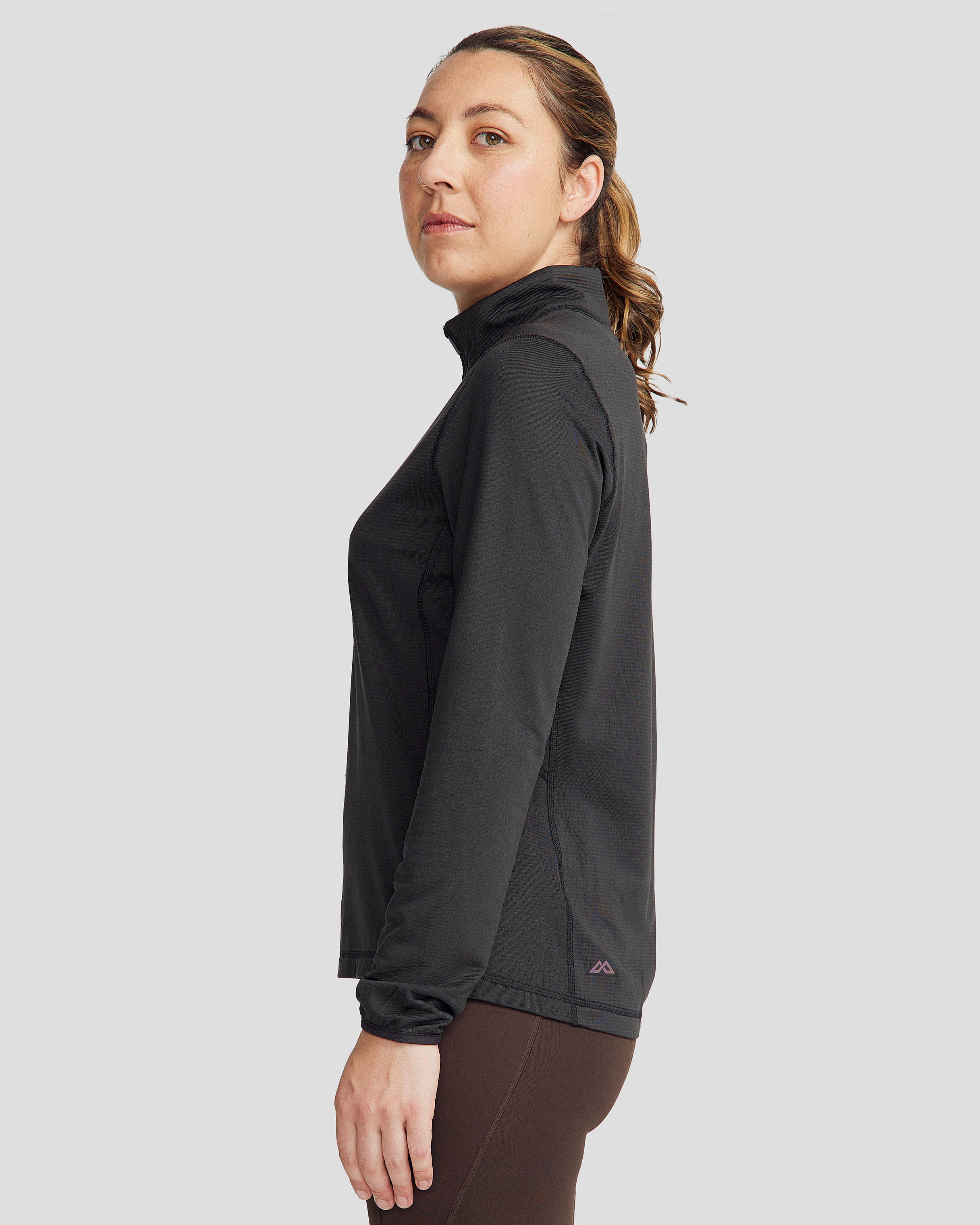 Women's Seeker Fleece ¼ Zip Pullover - Black Stingray - Image 3