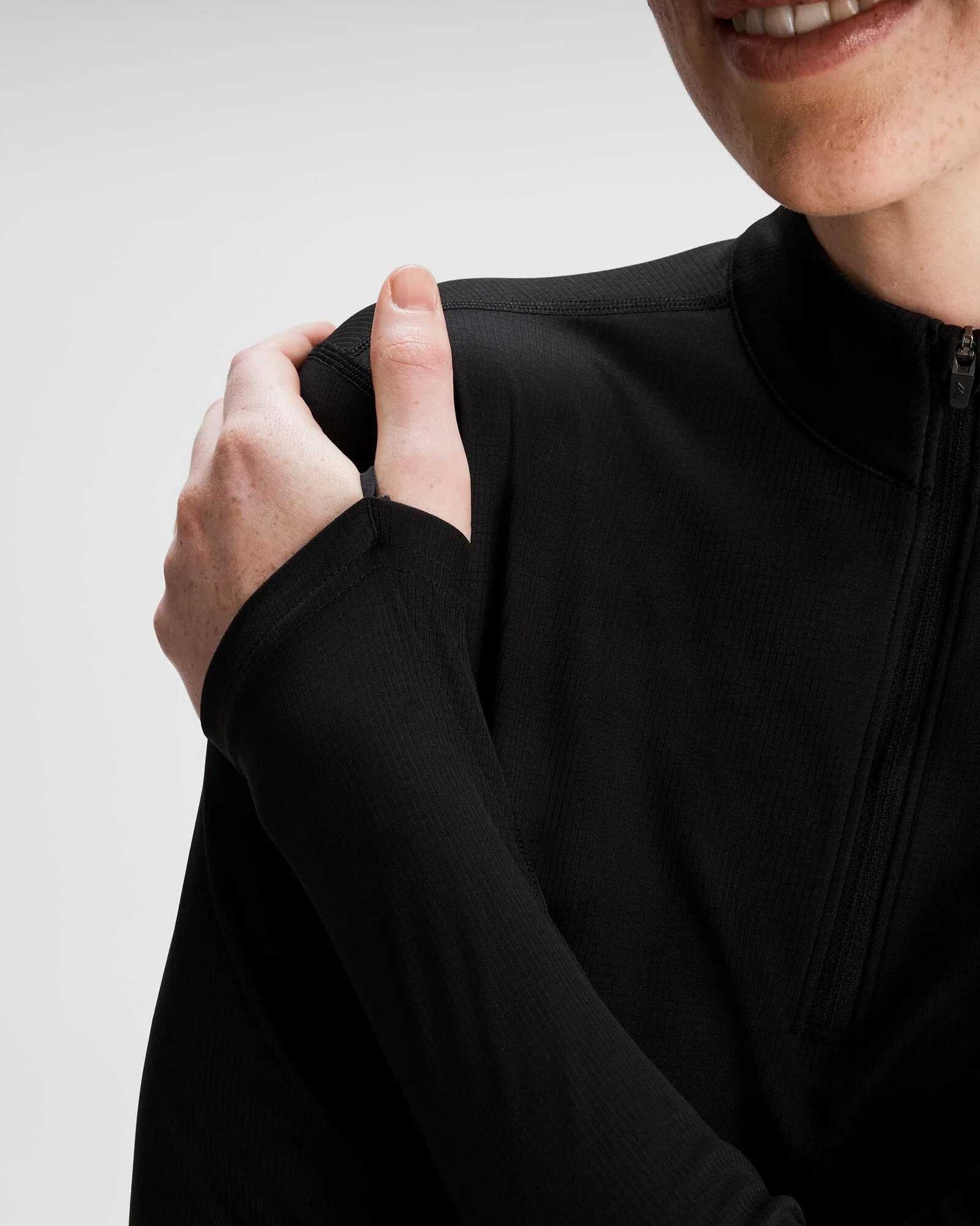 Women's Seeker Quarter Zip Top - Black Stingray - Image 5
