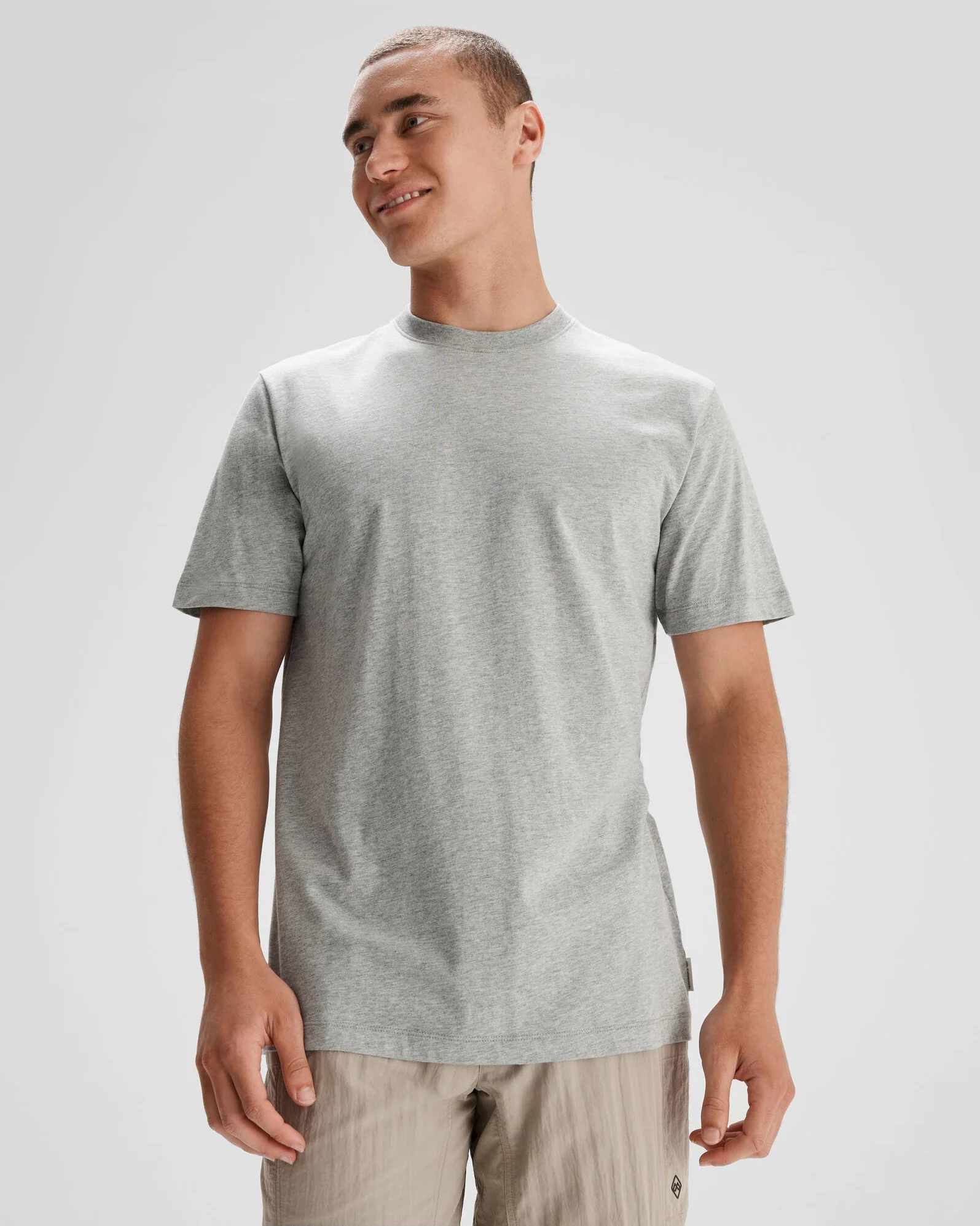 Men's Solid Organic Cotton T-shirt - Light Grey Marle