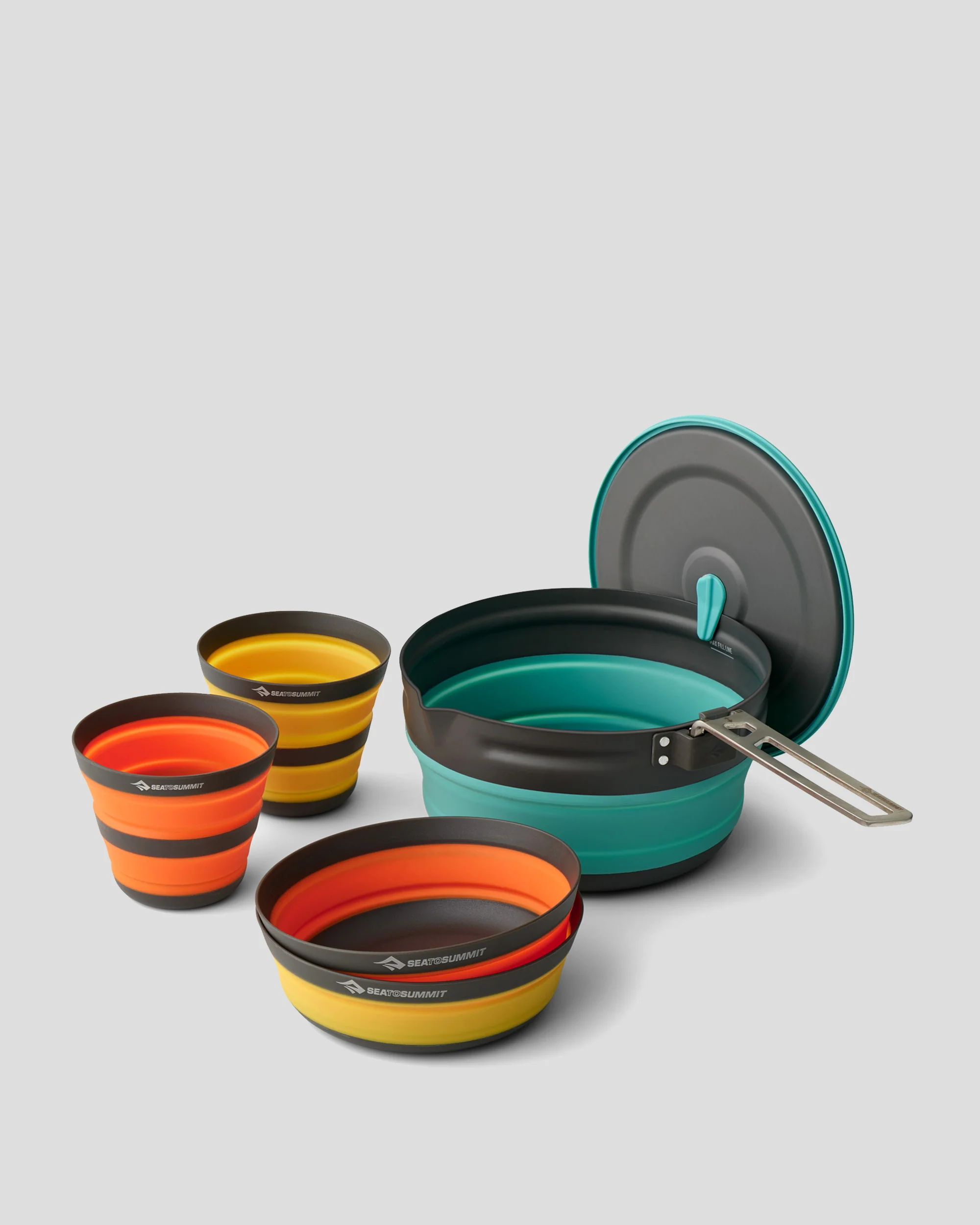 Sea to Summit Frontier UL Collapsible One Pot Cook Set 2.2 L - Aqua Sea/Sulphur/Puffin's Bill
