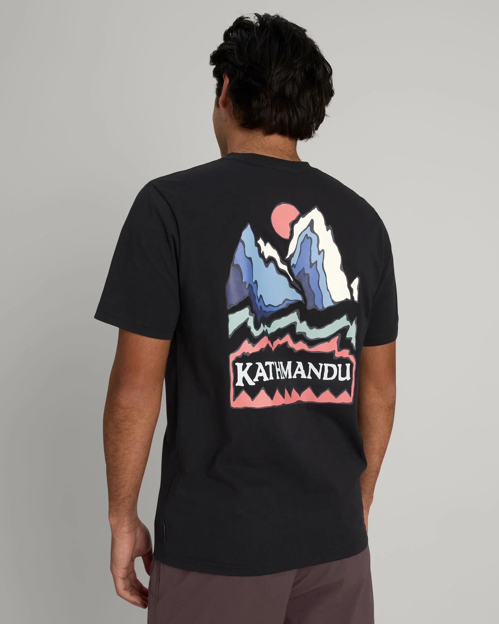 Men's Summit Print Organic Cotton T-shirt - Black - Image 2
