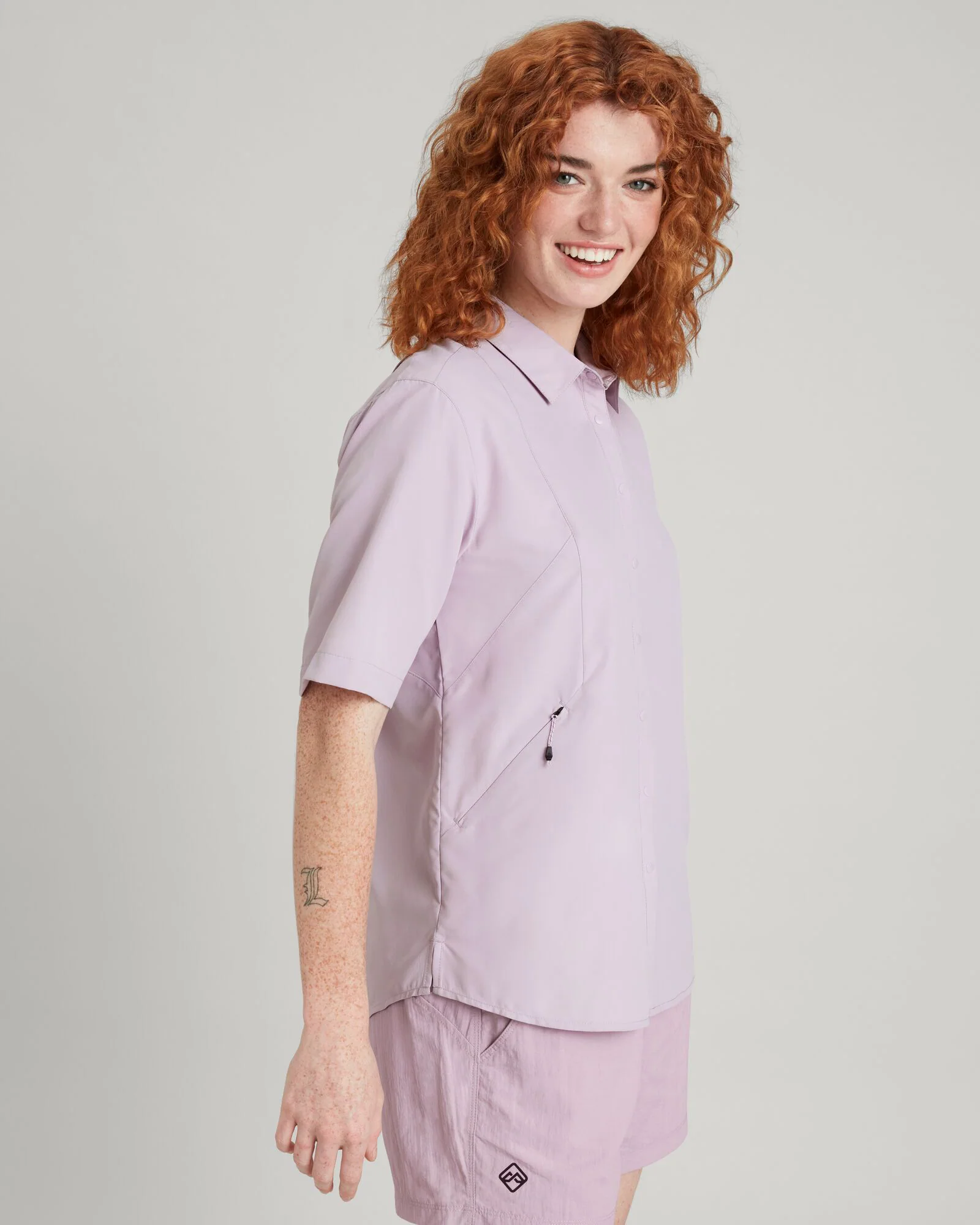 SUN-Scout UPF Women's Short Sleeve Shirt - Lupin Field