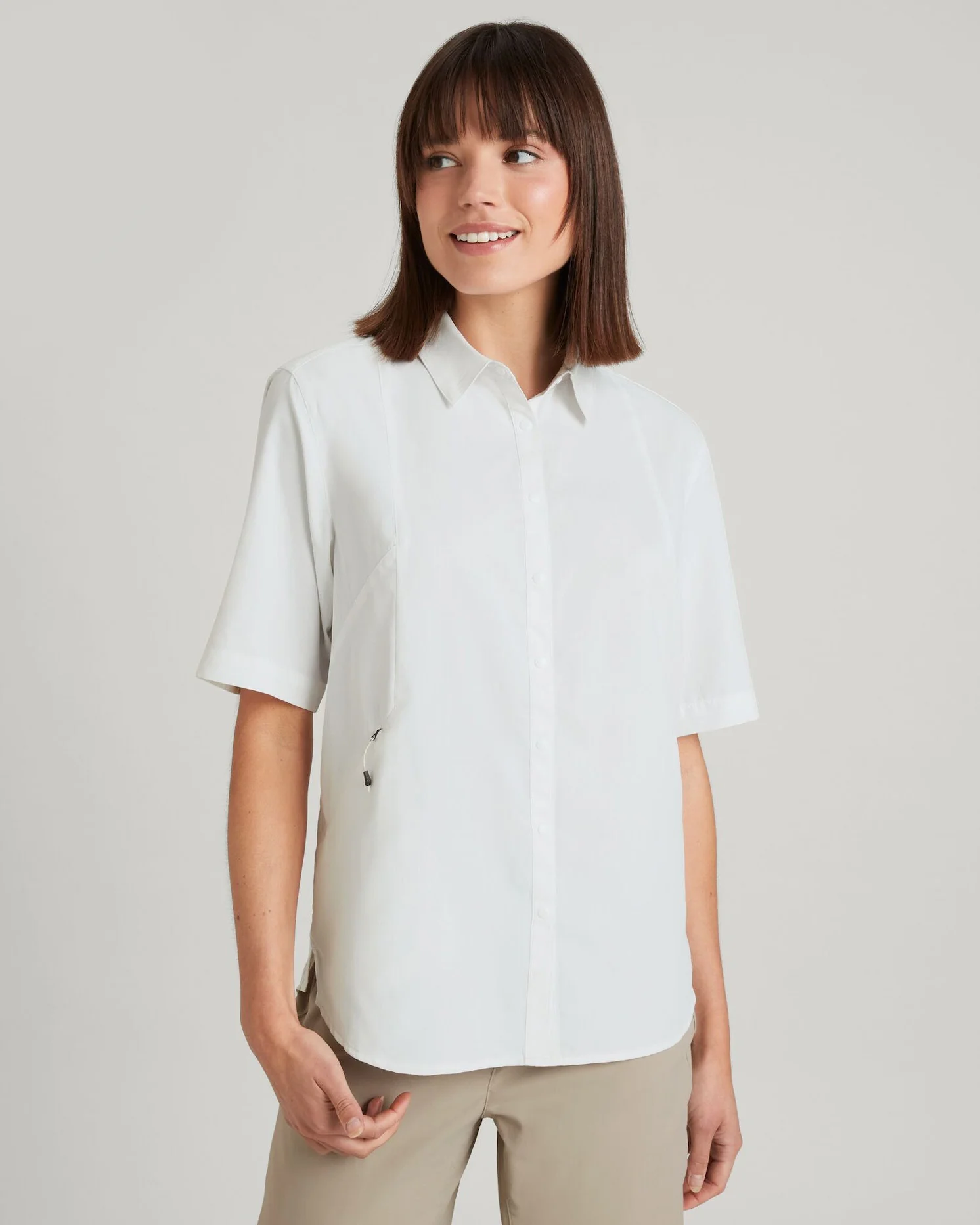 SUN-Scout UPF Women's Short Sleeve Shirt - White - Image 5