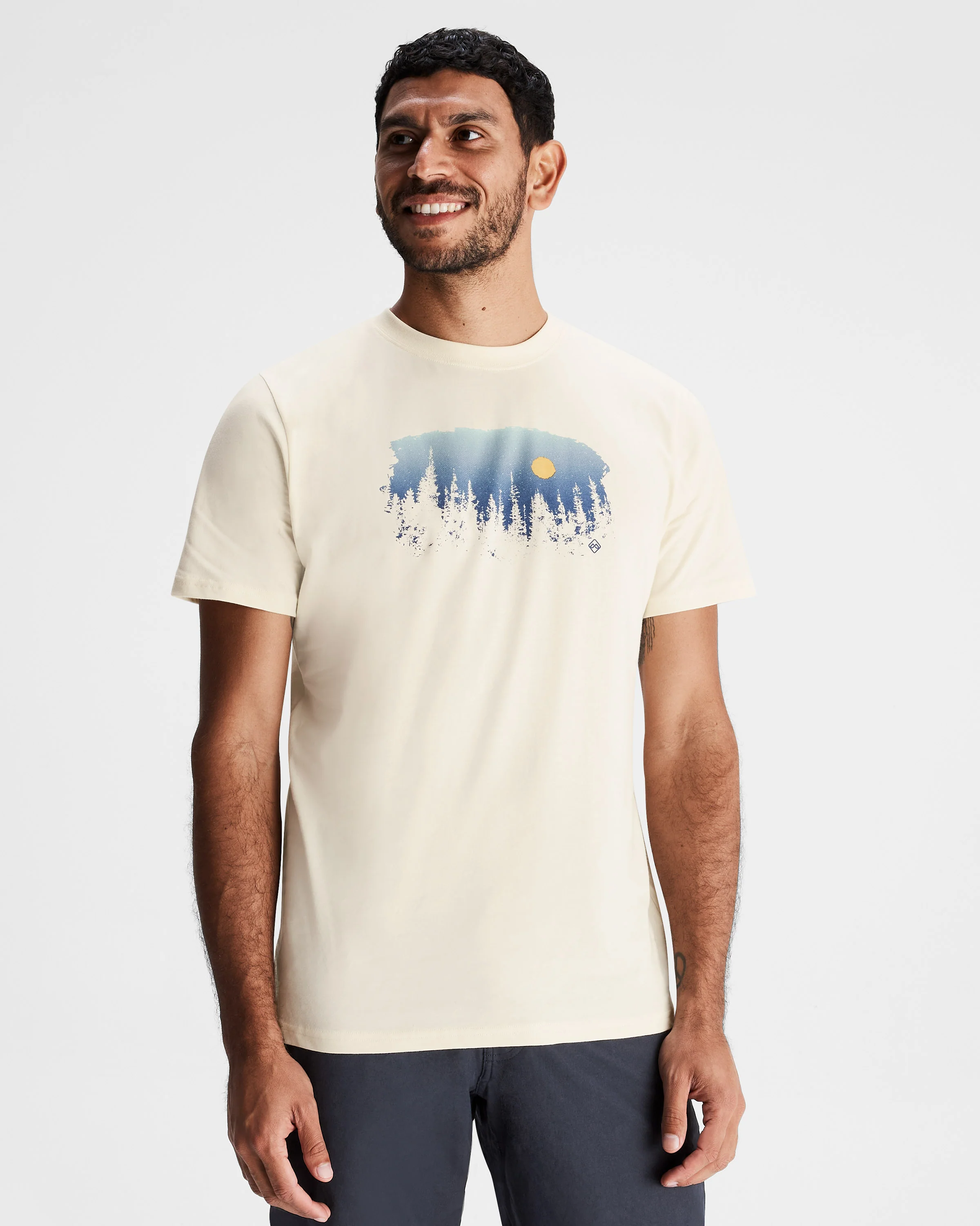 Men's Tree Line Organic Cotton T-shirt - Natural